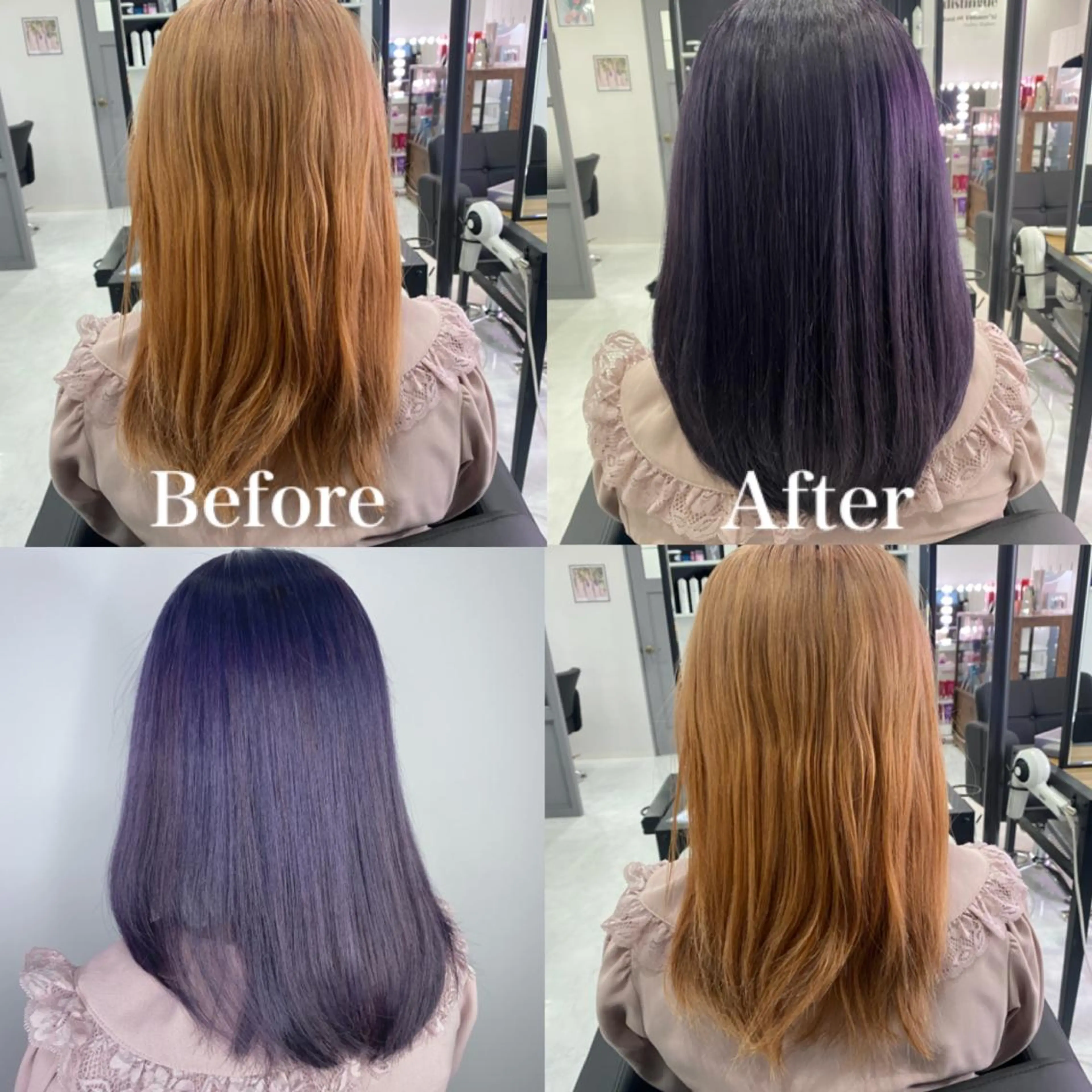 セミロング カラー アディクシーカラー シルバー バイオレットカラー カット ヘアカラー トリートメント 髪質改善×矯正🫧 韓国ヘアasamiのヘアスタイル