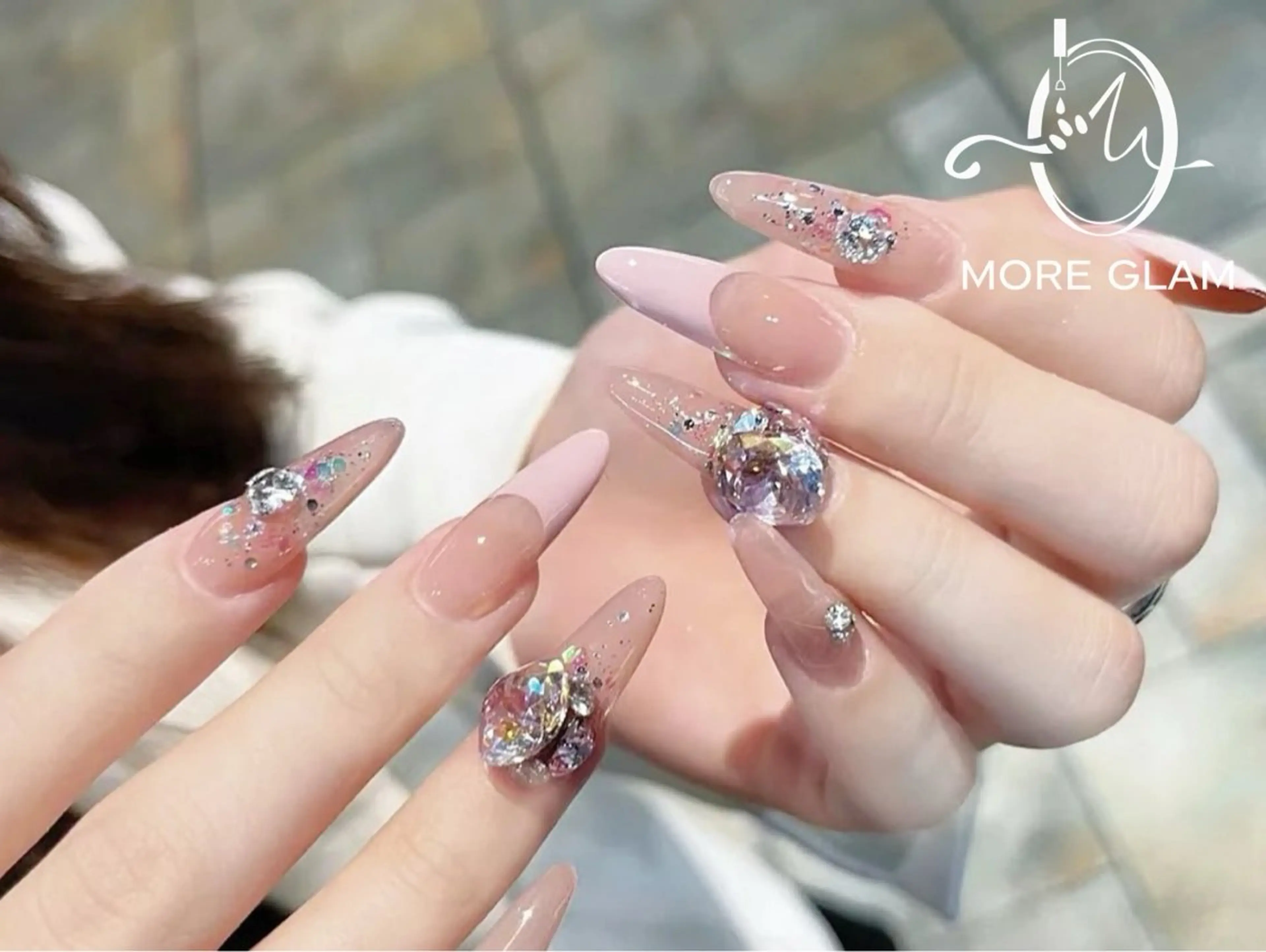 ネイル 長さ出し フットネイル ジェルネイル 韓国ネイル マグネットネイル MoreGlam Nailsのネイルデザイン