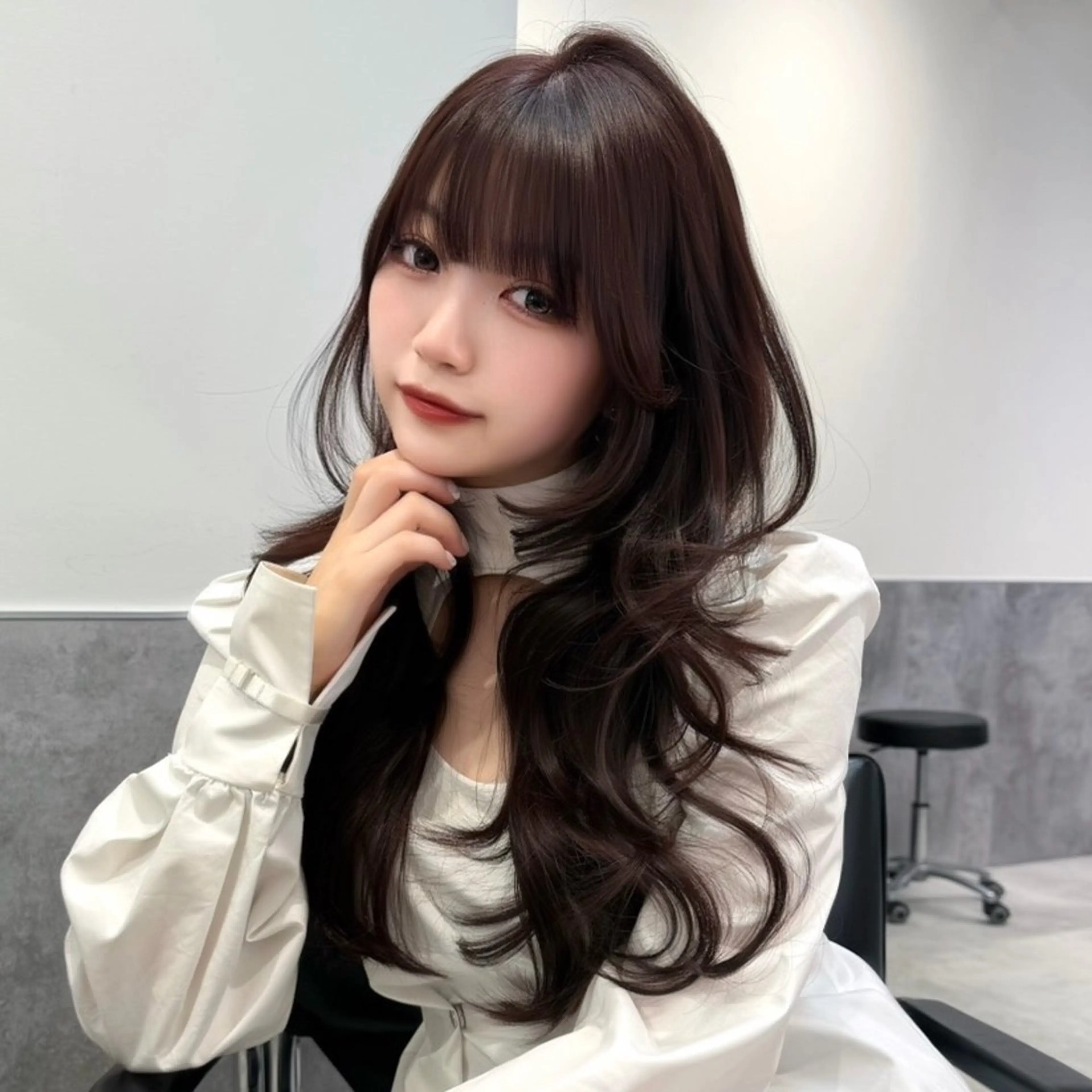 ロング カラー ブラウンカラー レイヤーカット 似合わせカット 小顔カット カット ヘアカラー トリートメント 韓国系支持率No.1 レイヤー特化/きょうのヘアスタイル