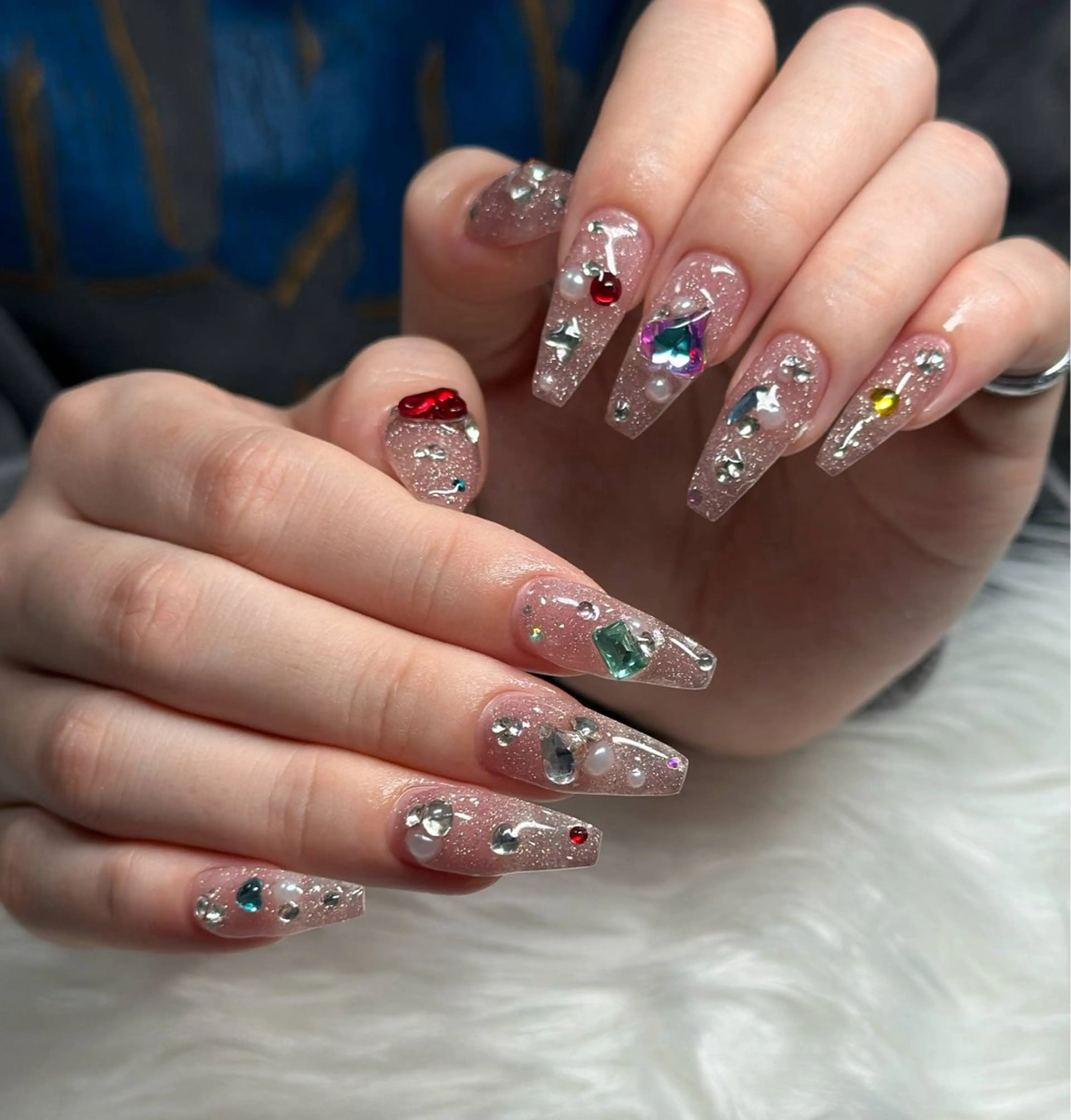 ネイル フレンチネイル ジェルネイル ガラスフレンチ ハロウィン ハート ハンドネイル H.baby Nail Salonのネイルデザイン