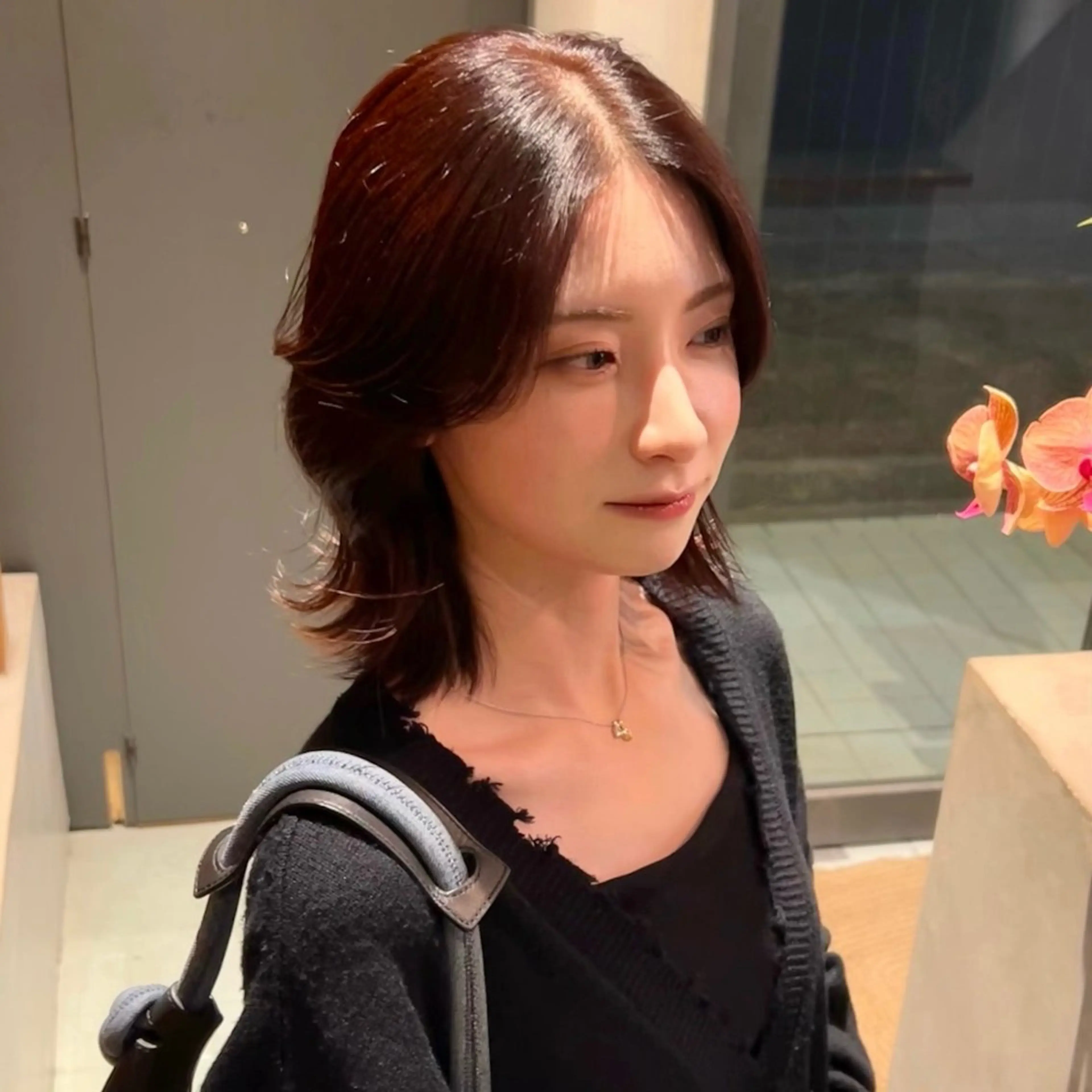 ミディアム カラー ブリーチ ダブルカラー ブリーチなしカラー MUKU リカのヘアスタイル