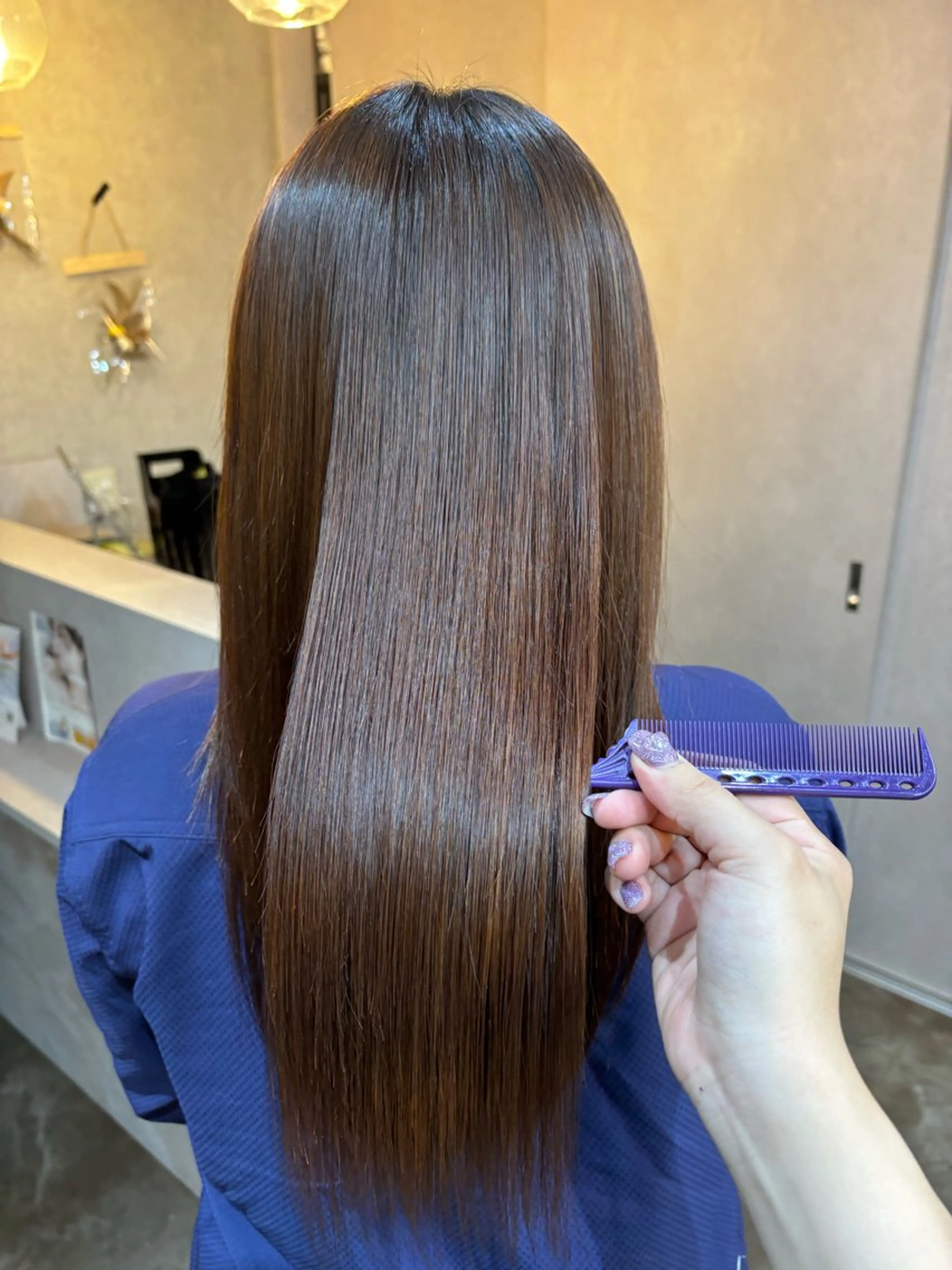 ロング 縮毛矯正 縮毛矯正 トリートメント 💜髪質改善/ 艶カラー/ミナ🩷のヘアスタイル