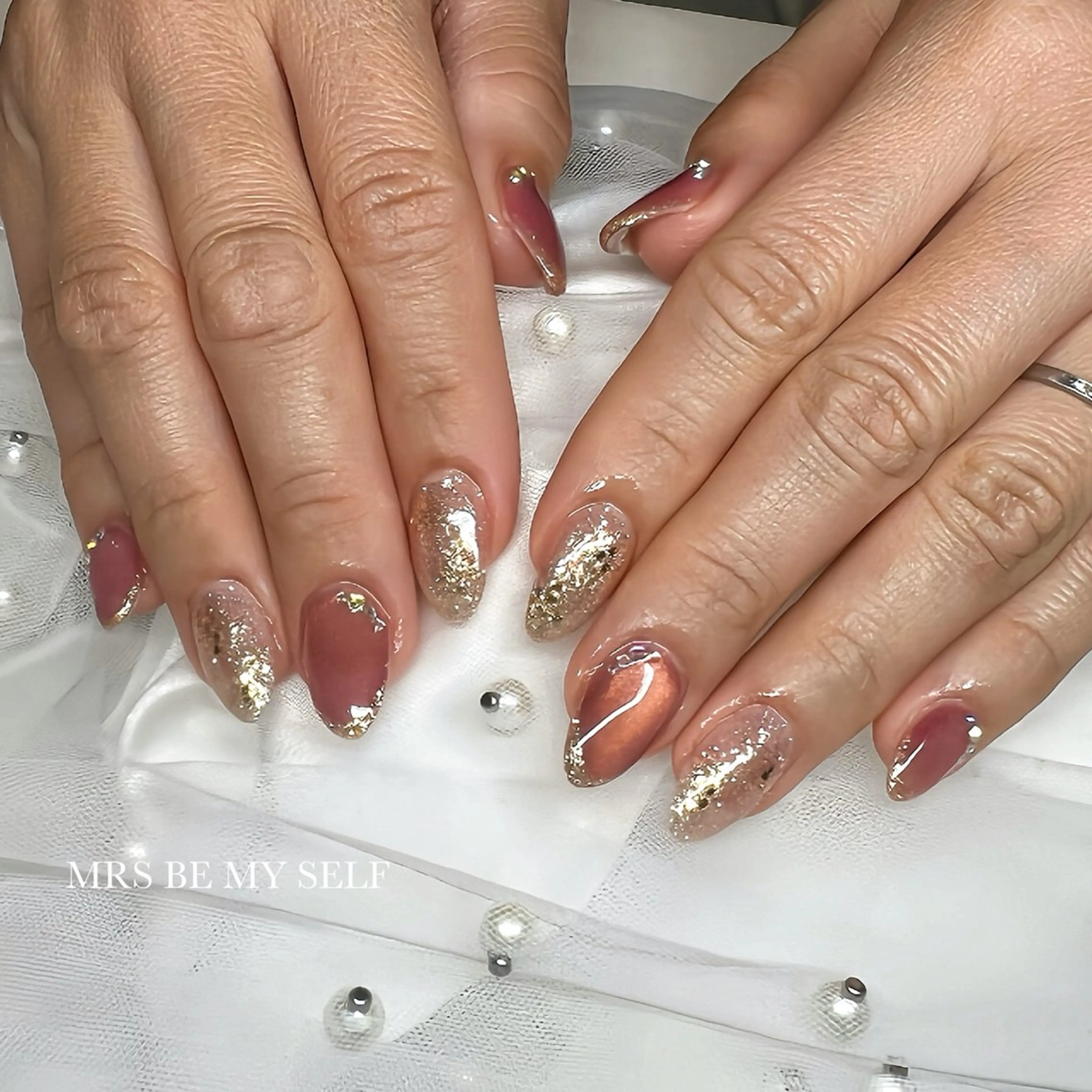 ネイル フレンチネイル ラメ(グリッター) ピンク 春ネイル MRS/ miyu🎀のネイルデザイン