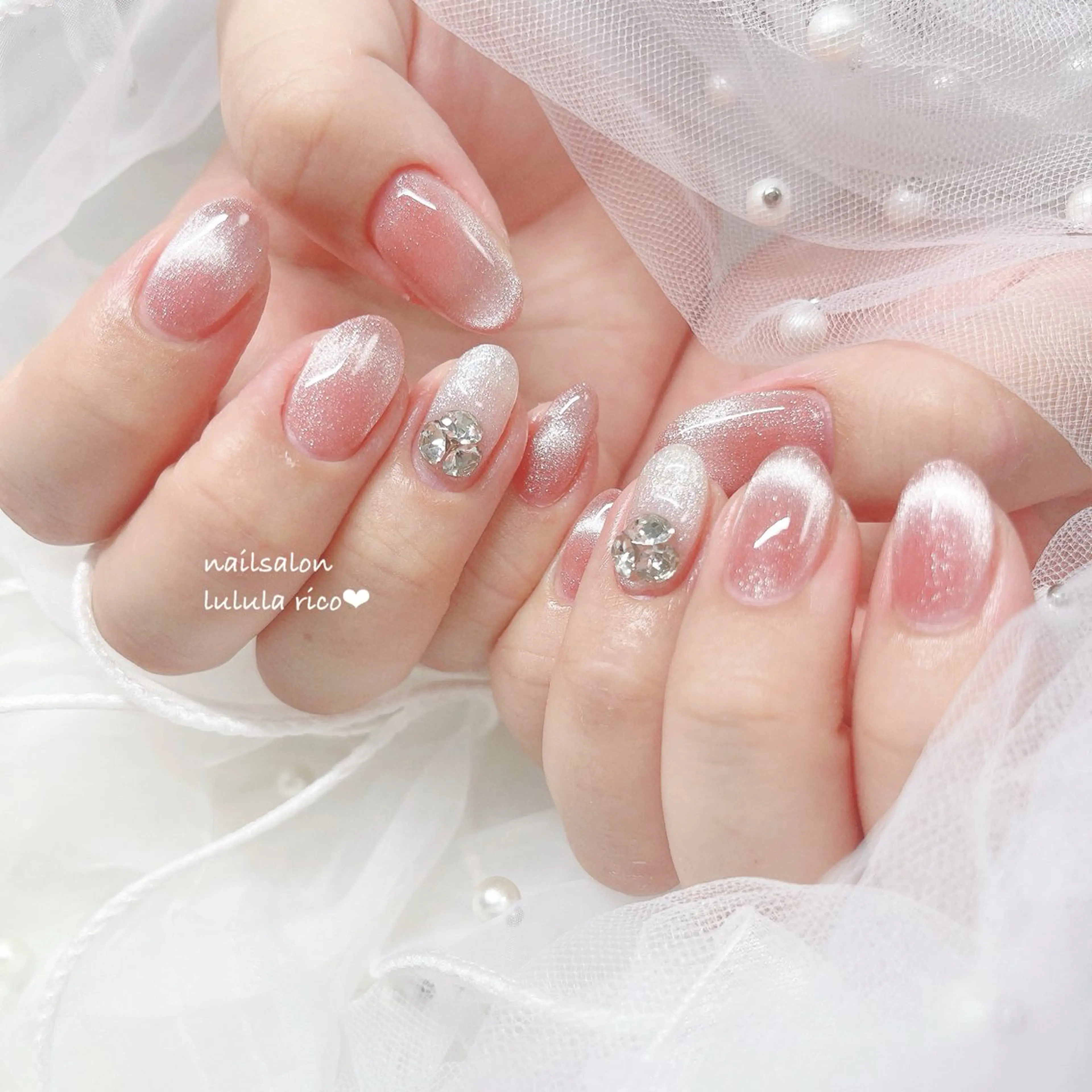 ネイル フレンチネイル ラメ(グリッター) マグネットネイル マグネットフレンチ lulula ricoのエステ・リラクイメージ