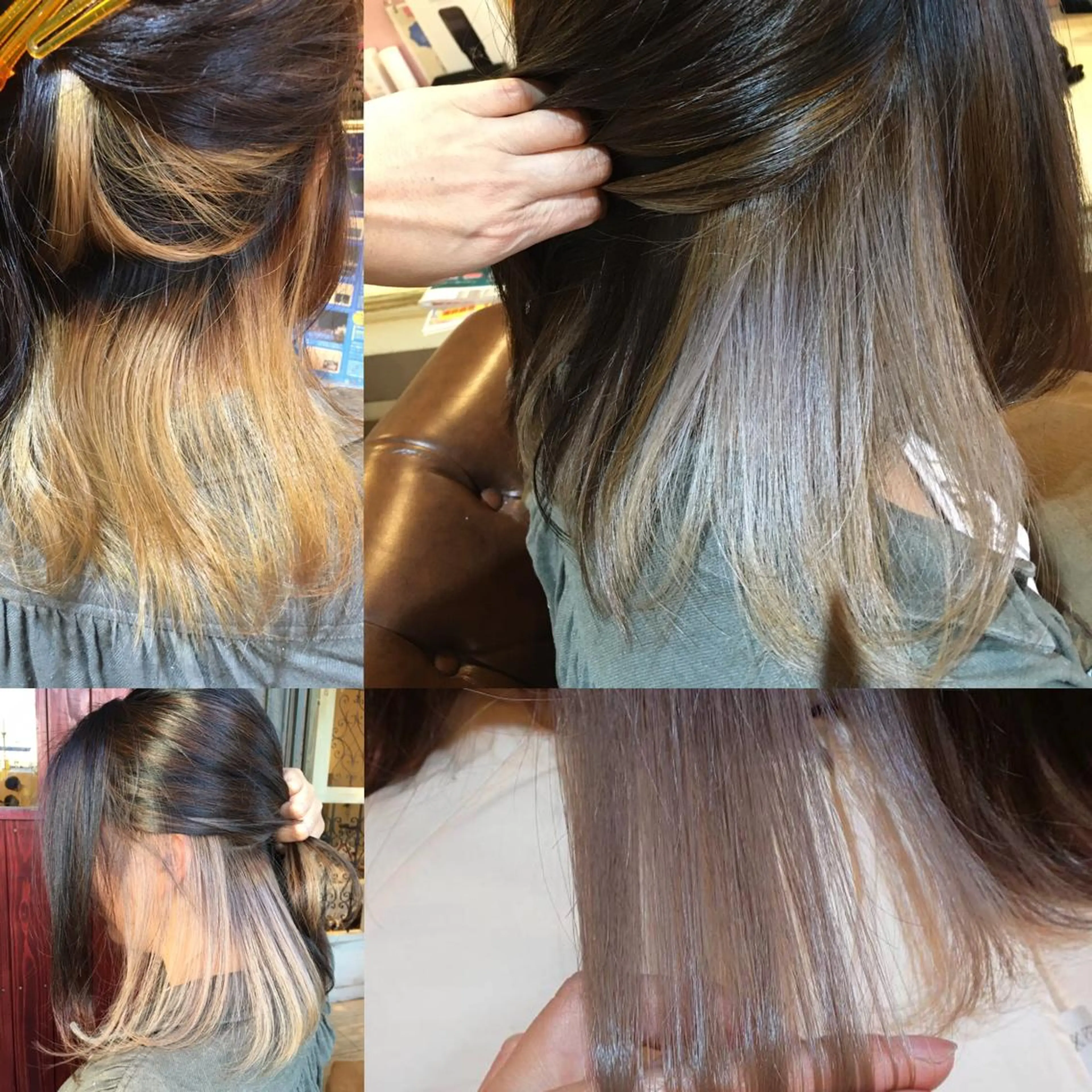 ミディアム カラー ブリーチ インナーカラー パープルカラー カット ヘアカラー トリートメント plaatje 義見のヘアスタイル