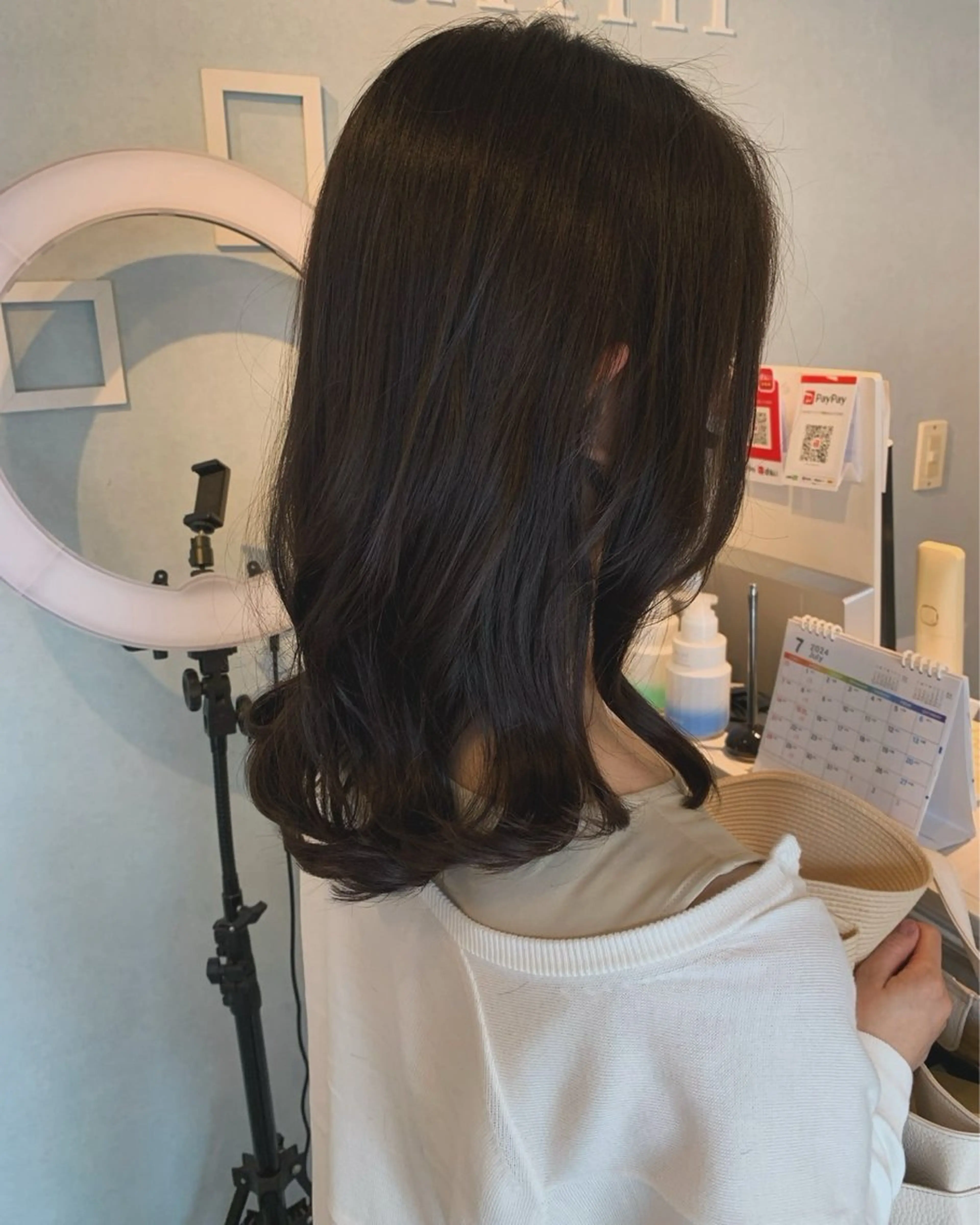 セミロング ヘアカラー こだわり艶カラー ♡chisato♡のヘアスタイル