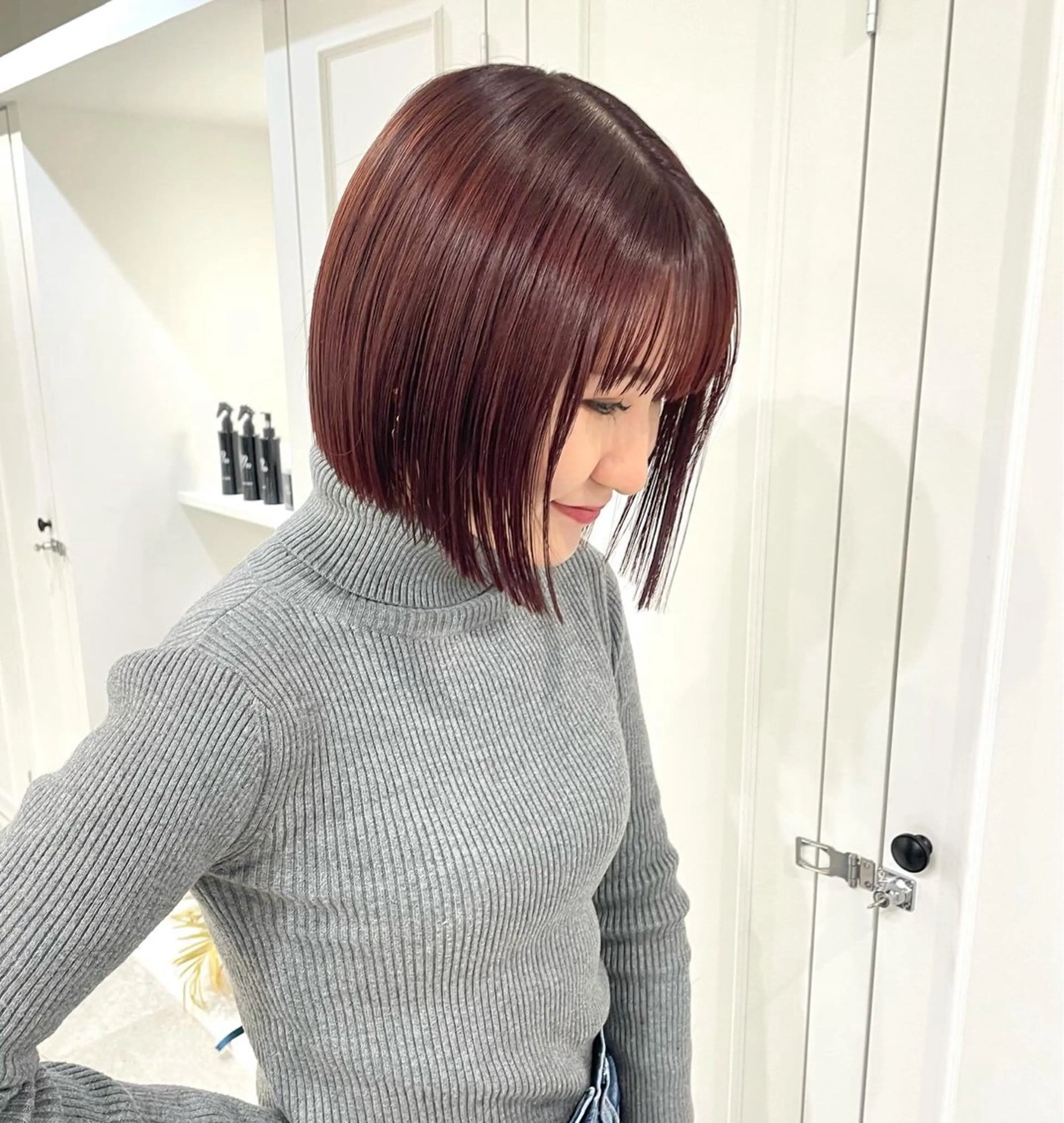 カラー ブリーチ カシス ブリーチなしカラー レッドカラー ダブルカラーVia/ airi♡のヘアスタイル