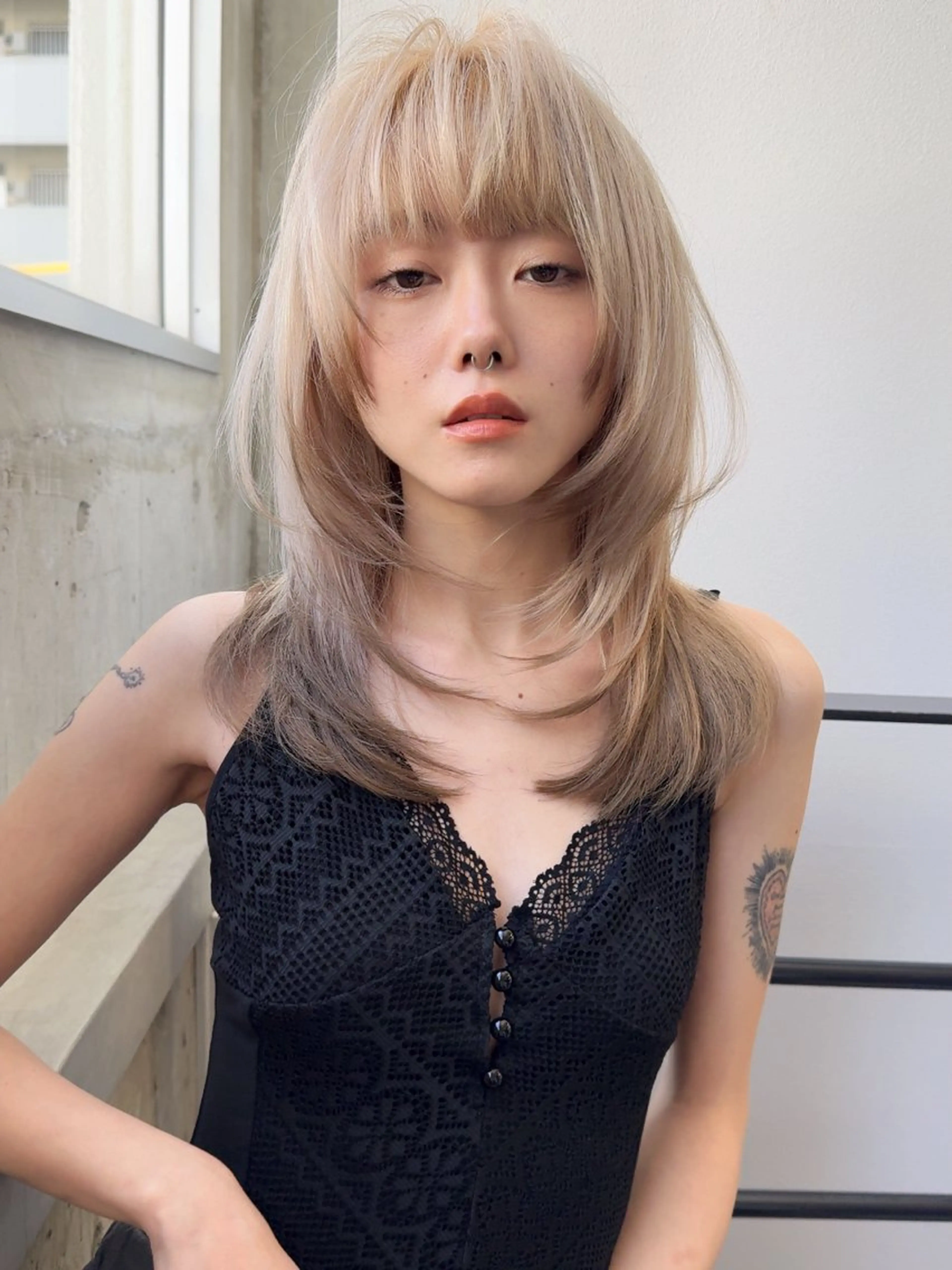 ロング レイヤーカット ヘアカラー 似合わせカラーの達人 ダブルカラー/森栄範のヘアスタイル