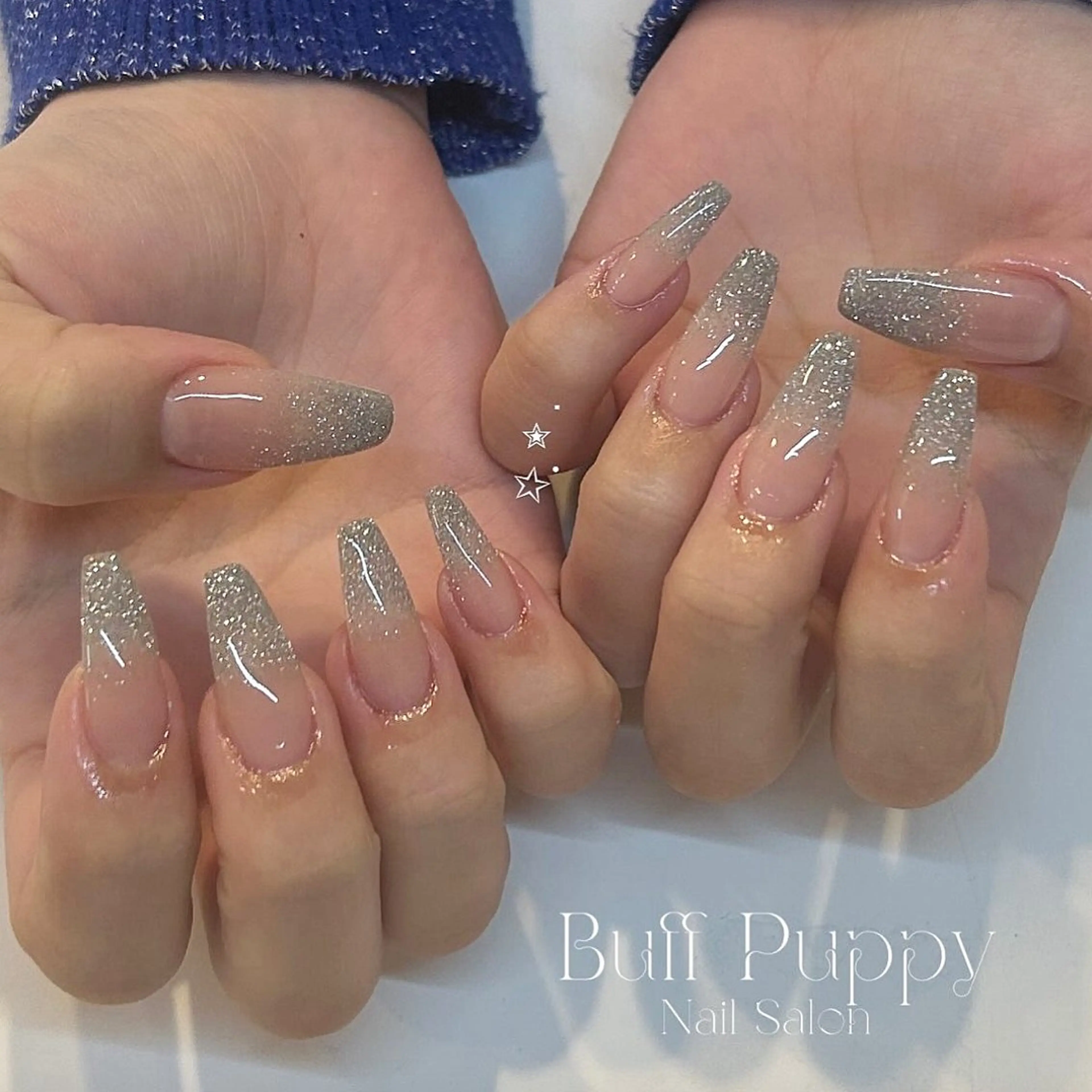 【💫Sculpture】【🩵オフあり】Buff ワンカラーorラメグラ /長さだし10本 / パーツ使用不可🌨️の写真