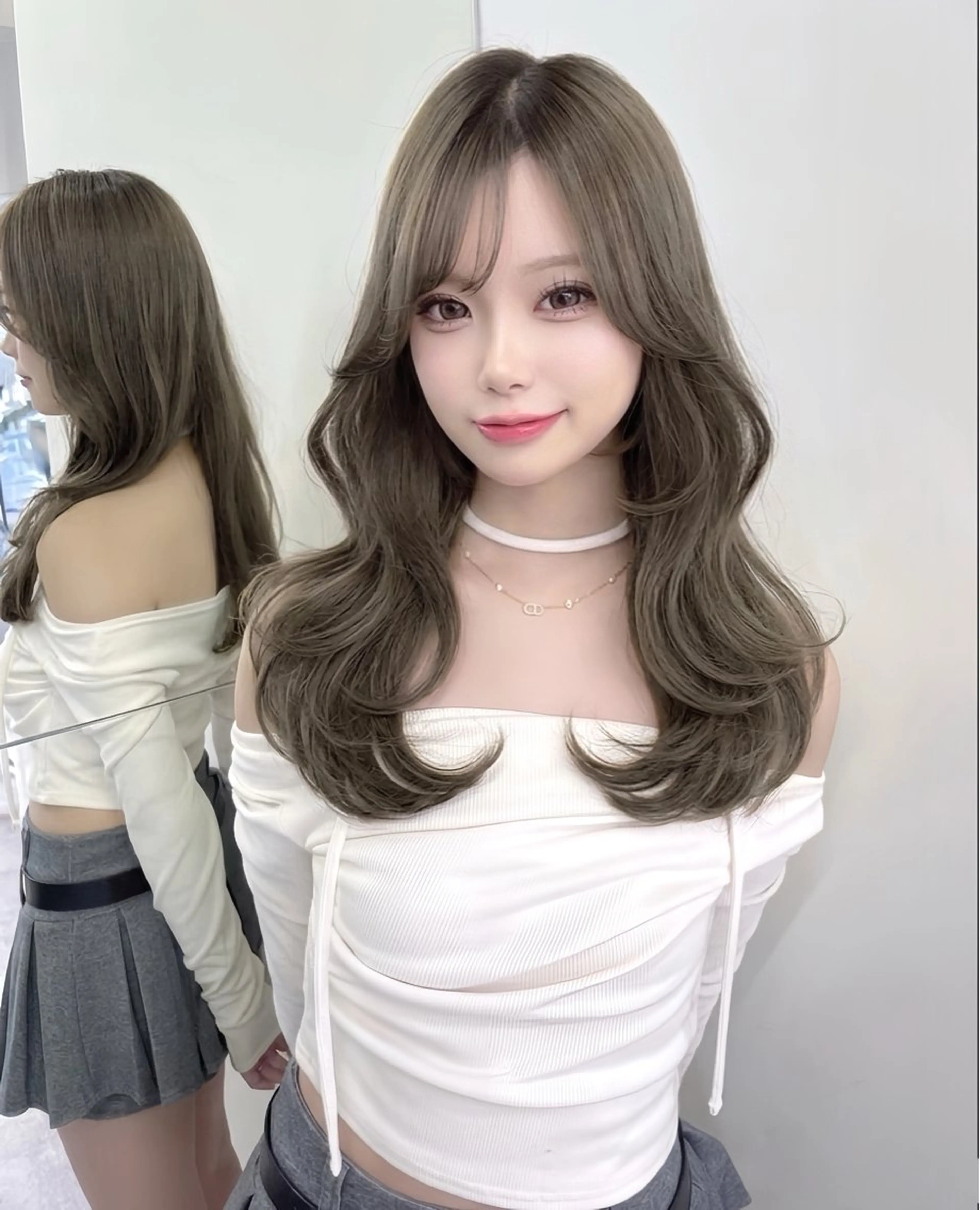 セミロング カラー カット ヘアカラー トリートメント レイヤー/髪質改善 /透け感カラー/艶髪のヘアスタイル