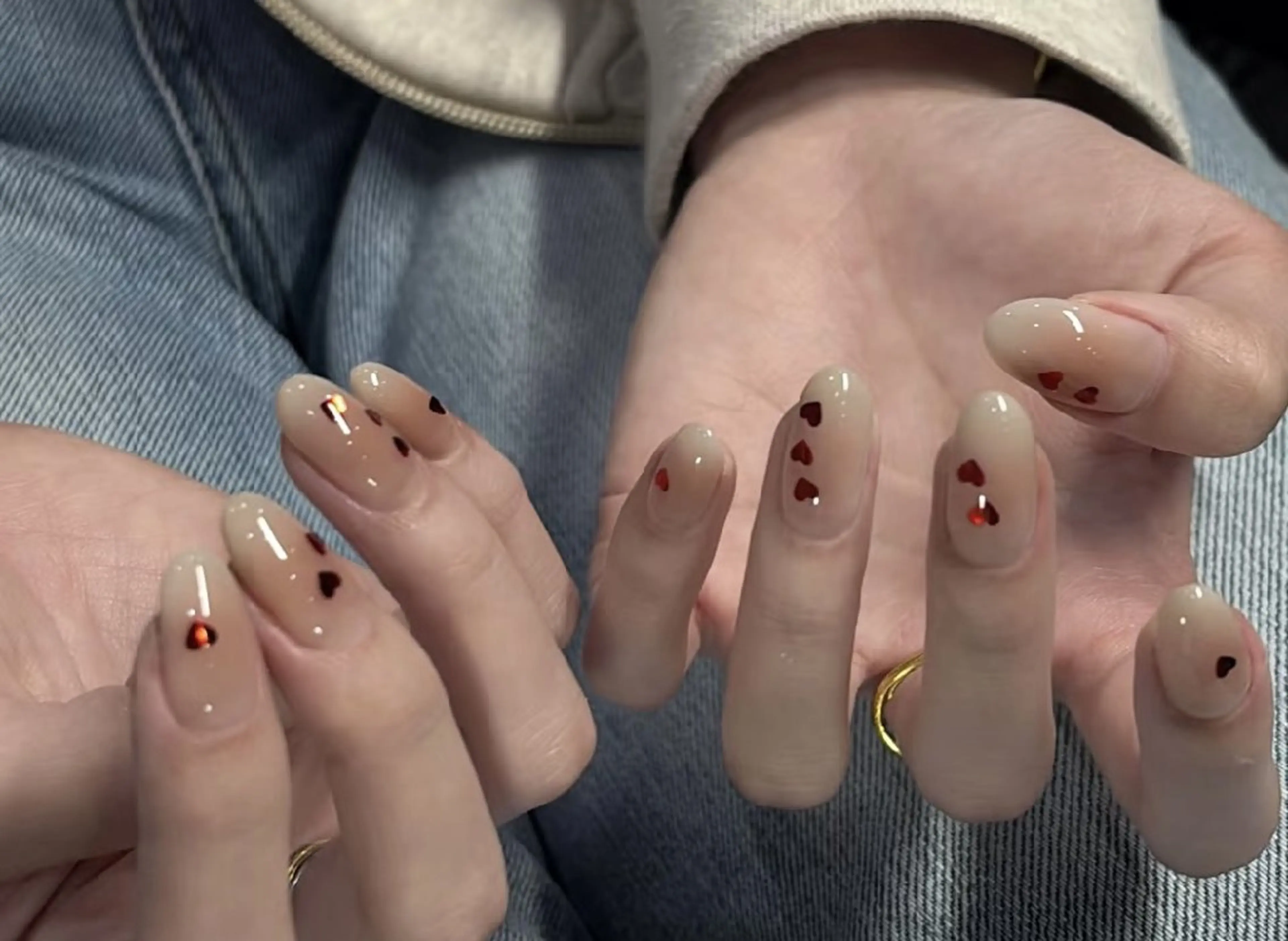 ネイル チークネイル 長さ出し フレンチネイル ジェルネイル ガーリー ハンドネイル UM Nail Salonのネイルデザイン