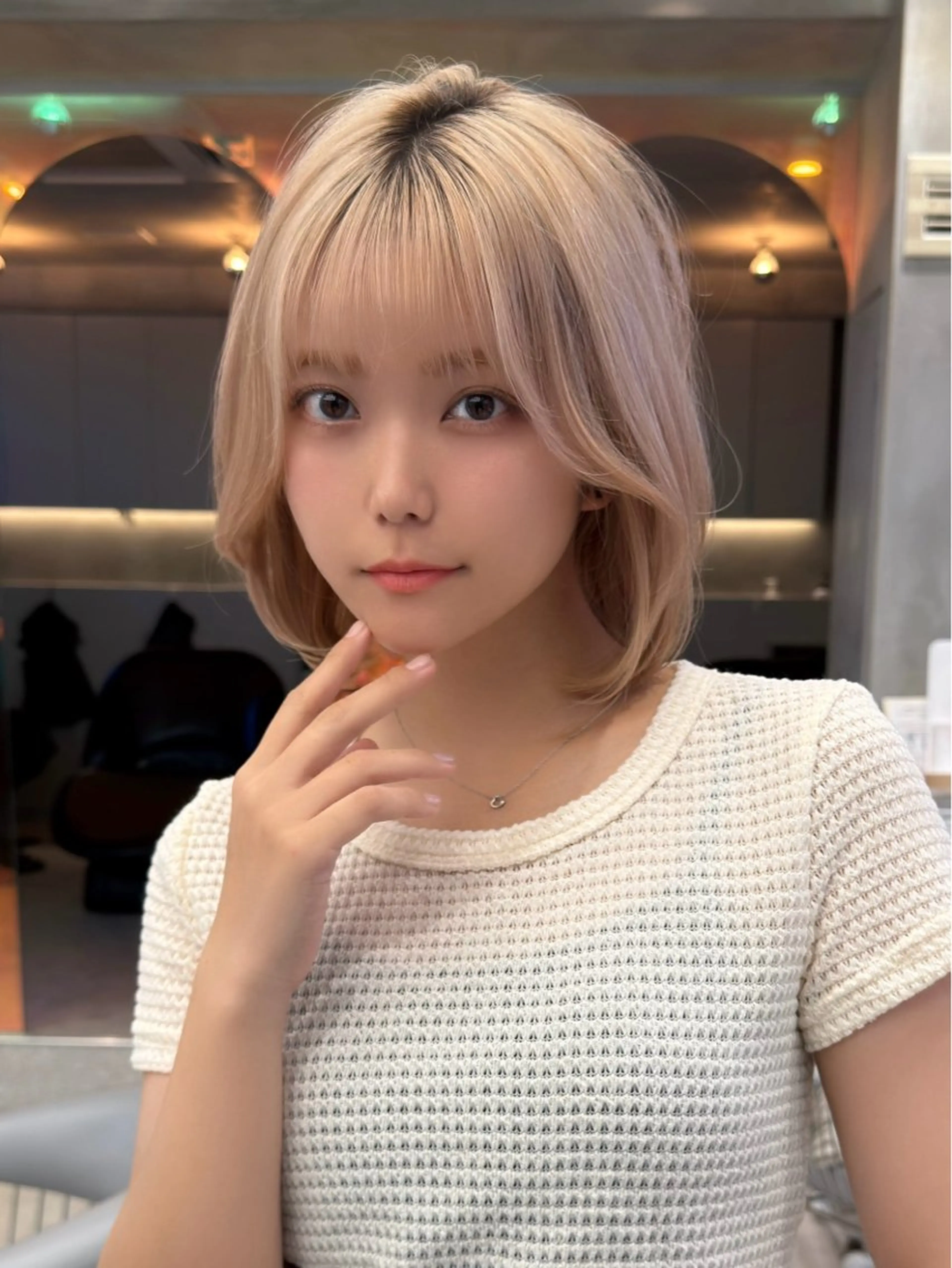 ミディアム カラー ハイトーンカラー ボブ カット ヘアカラー トリートメント 🍀小川大輔🍀 ボブ/ブリーチ🥇のヘアスタイル