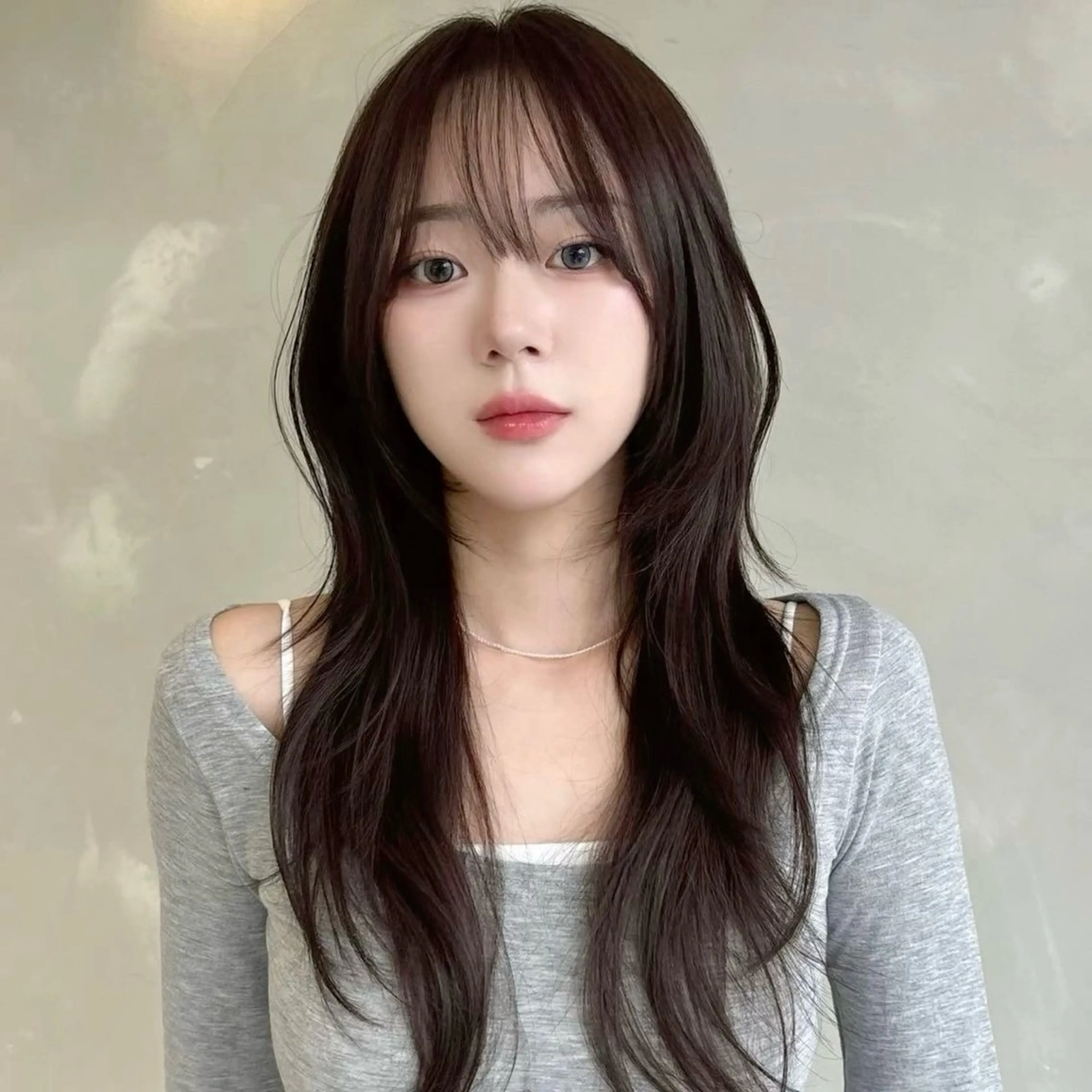 ロング カラー ハッシュカット レイヤーカット カット ヘアカラー トリートメント 韓国レイヤー🇰🇷 /縮毛矯正💎/月音のヘアスタイル