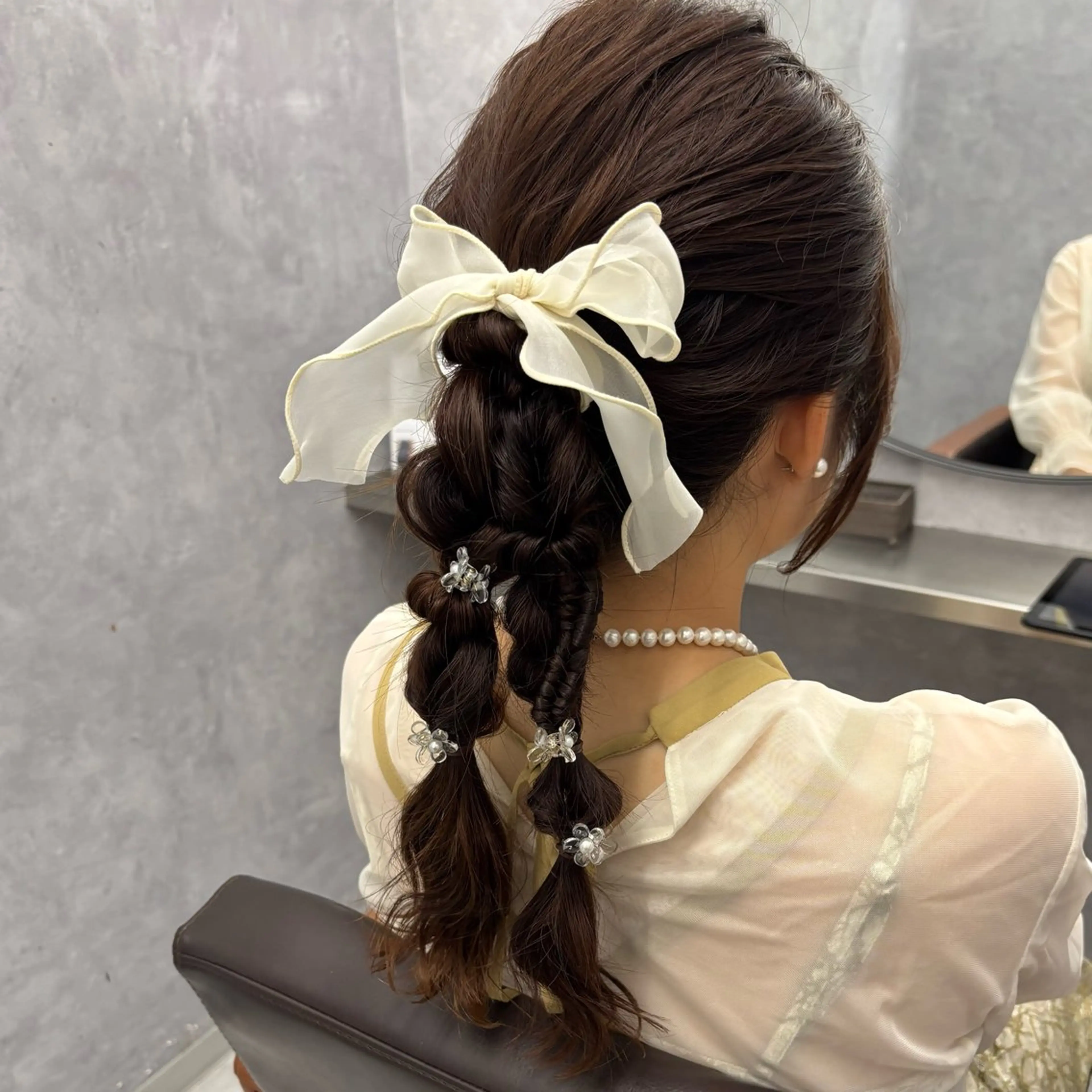 セミロング ヘアアレンジ ヘアセット NUMBER_ ユイナのヘアスタイル