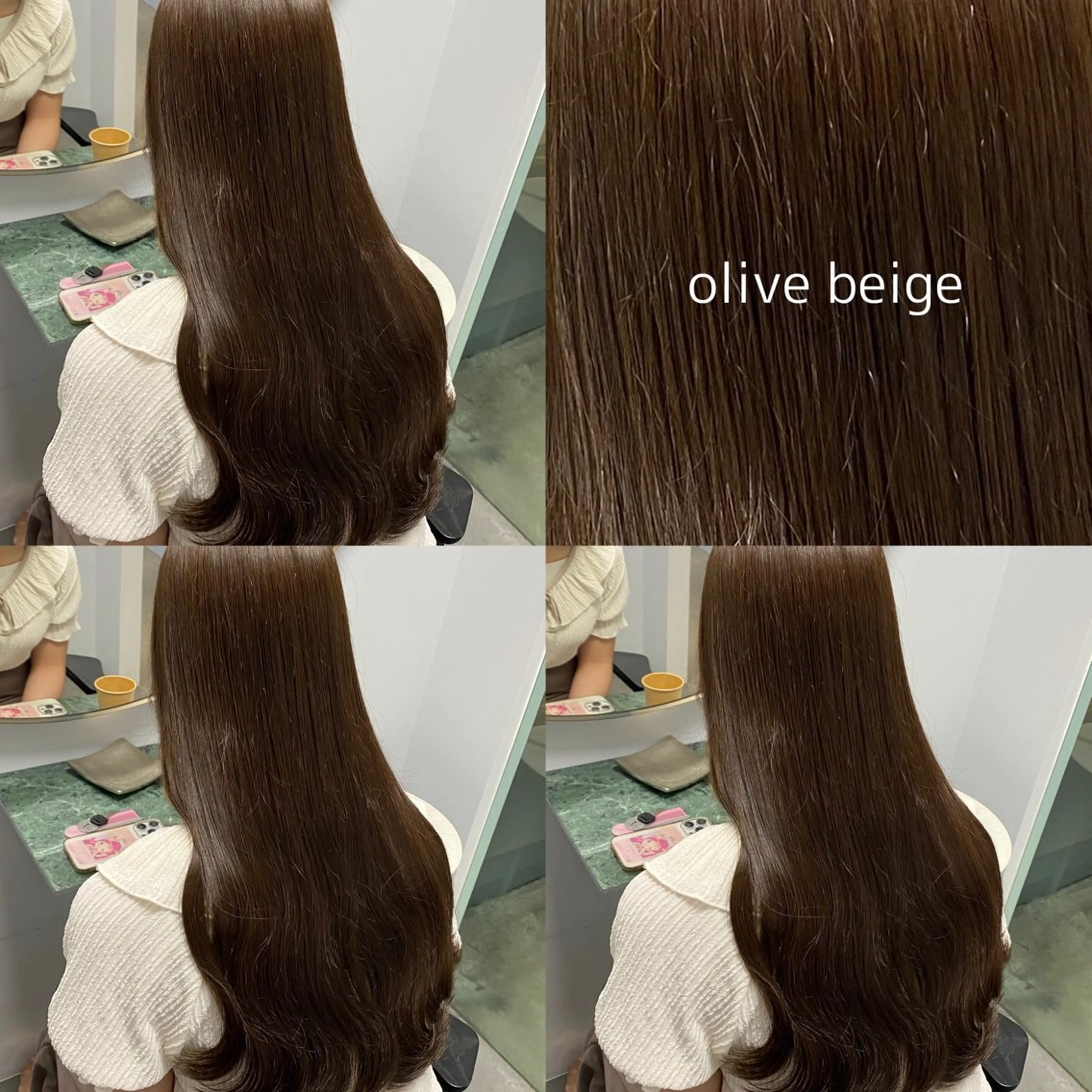 ロング カラー ベージュカラー オリーブベージュ 暖色/ブラウン/ 透明感/ゆうかのヘアスタイル