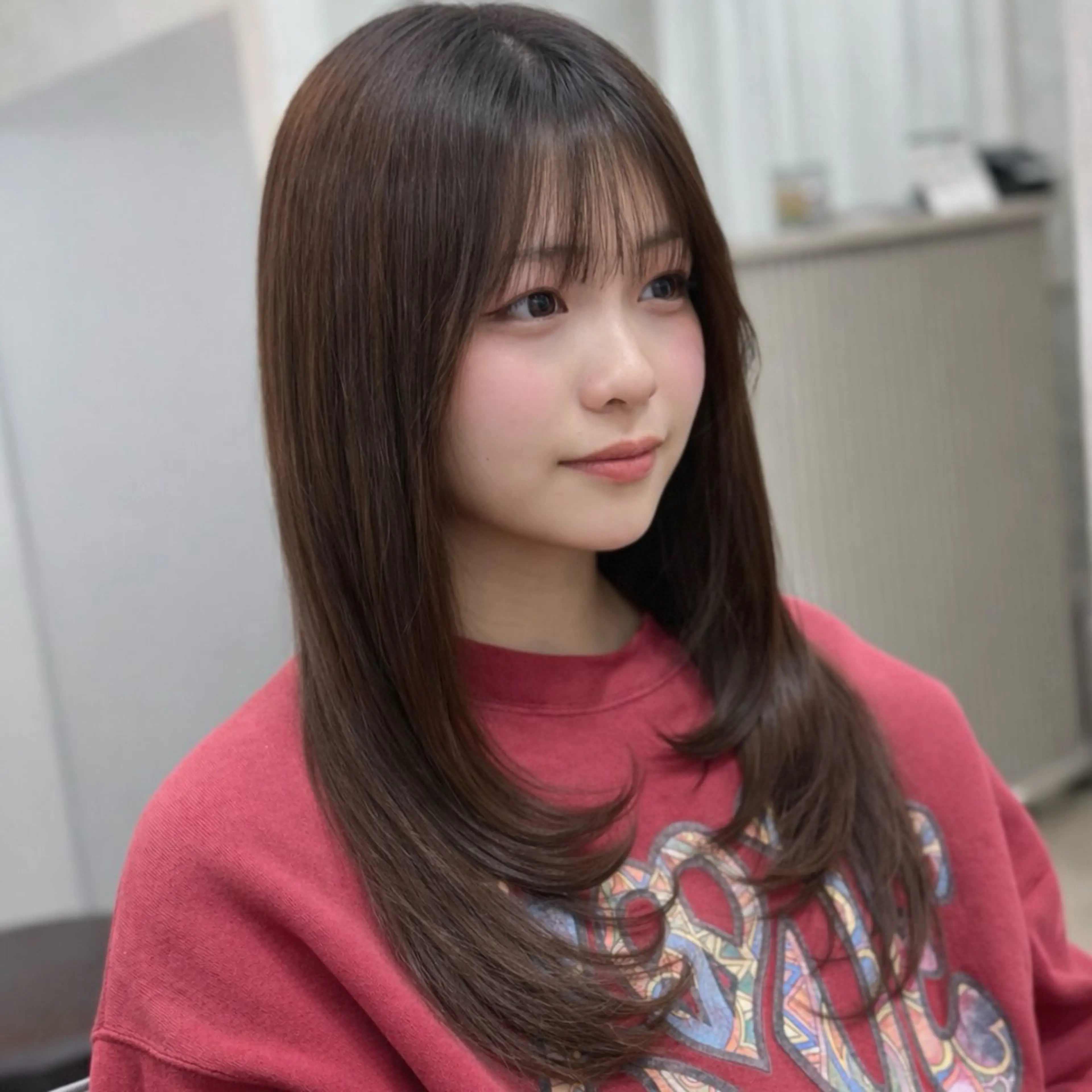 セミロング カット ヘアカラー トリートメント ✨レイヤーカット✨ 顔まわり✂️鎌倉楓麻のヘアスタイル