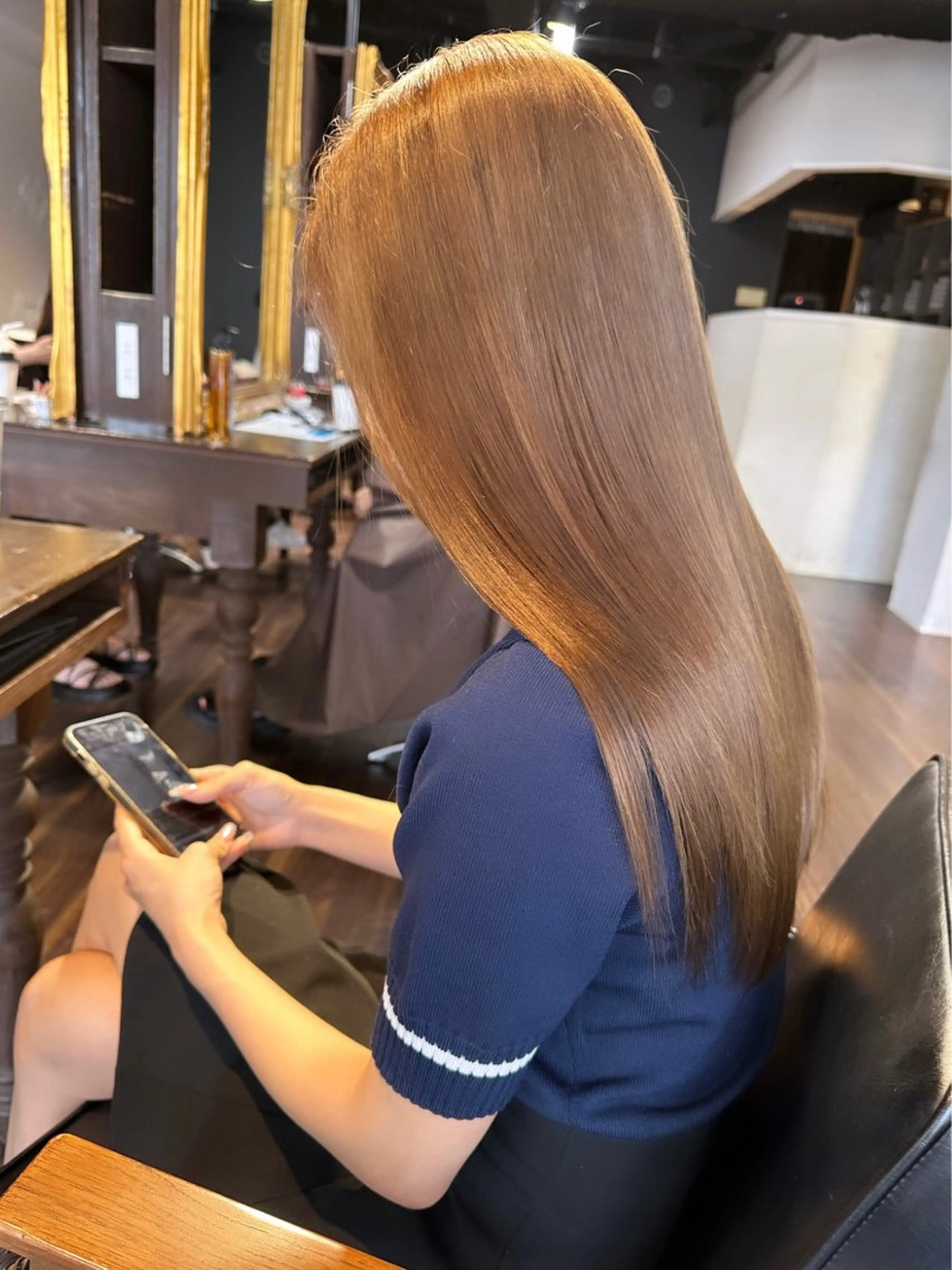 セミロング カラー ヘアアレンジ 髪質改善 トリートメント カット ヘアカラー トリートメント 髪質改善/レイヤー 縮毛矯正/ケラチン耀のヘアスタイル