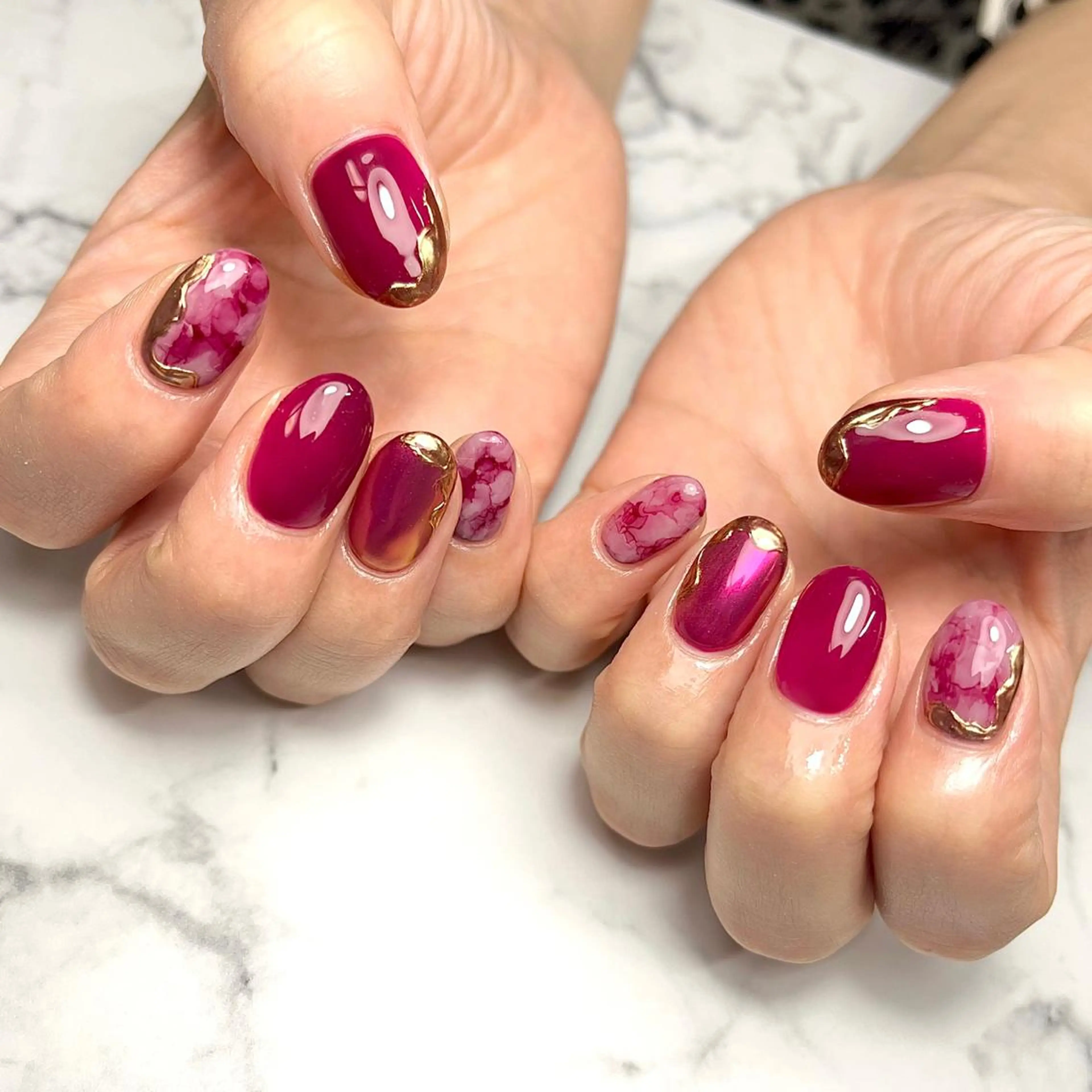 ネイル アートネイル オーロラネイル ブルー ジェルネイル 氷ネイル・うるうるネイル ハンドネイル NAIL NOWのネイルデザイン