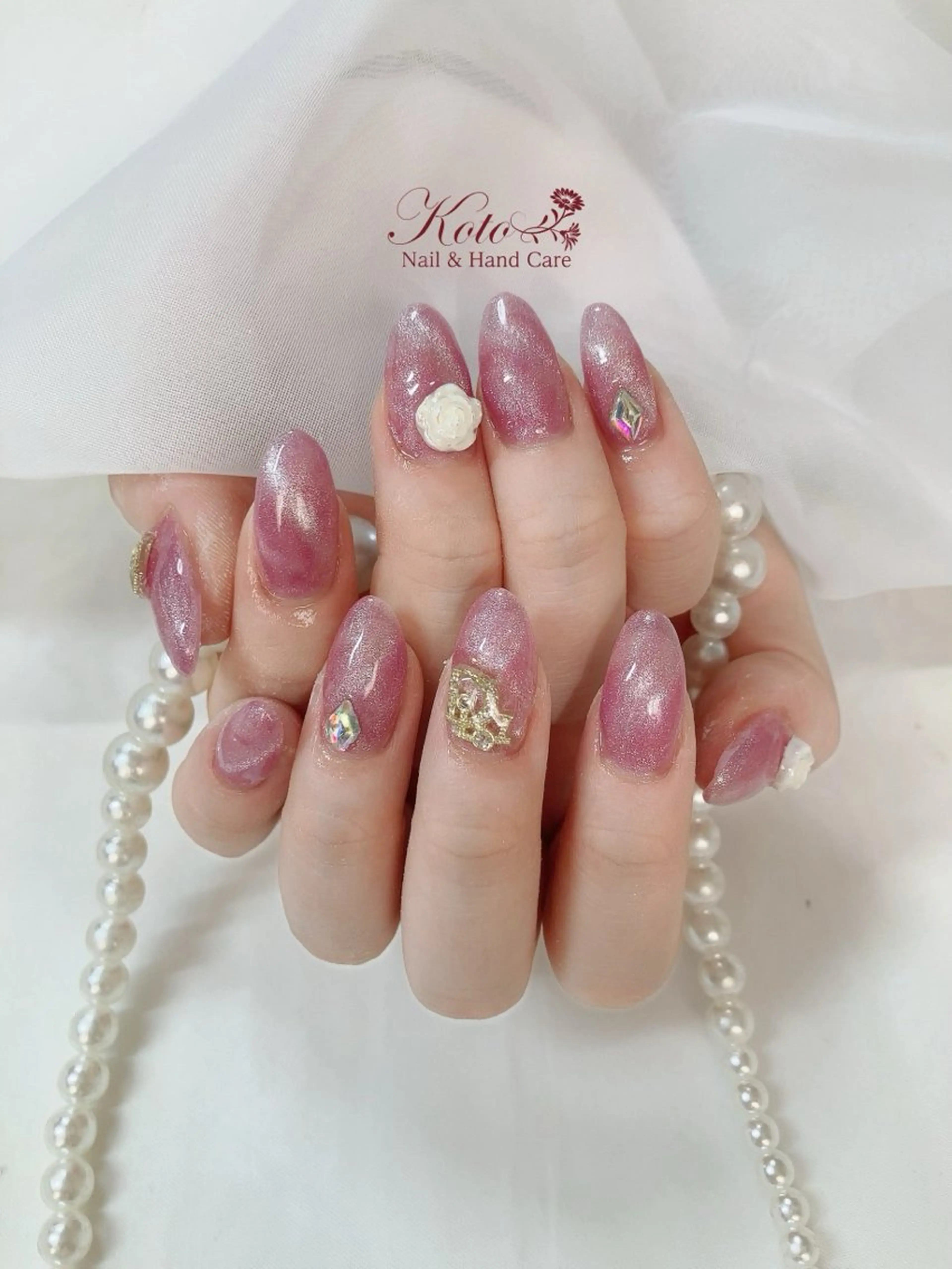 ネイル 長さ出し ジェルネイル マグネットネイル 持ち込み ニュアンスネイル ハンドネイル Nail Salon KOTOのネイルデザイン