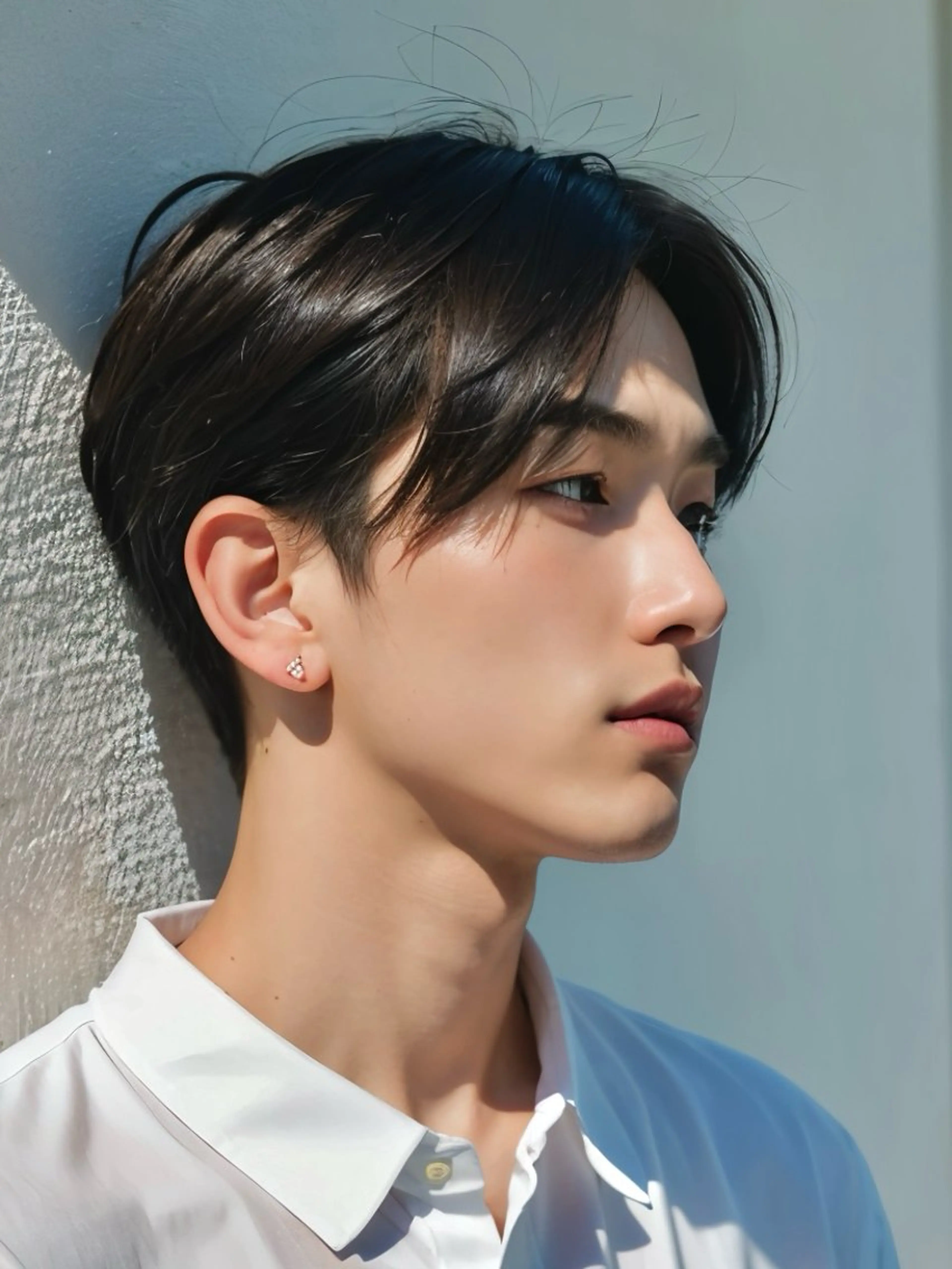 ショート カラー パーマ メンズ センターパート メンズ韓国風 ツーブロック 刈り上げ 韓国風ヘア カット パーマ 🎸メンズ/パーマ/ ショート🎸工藤達哉のヘアスタイル