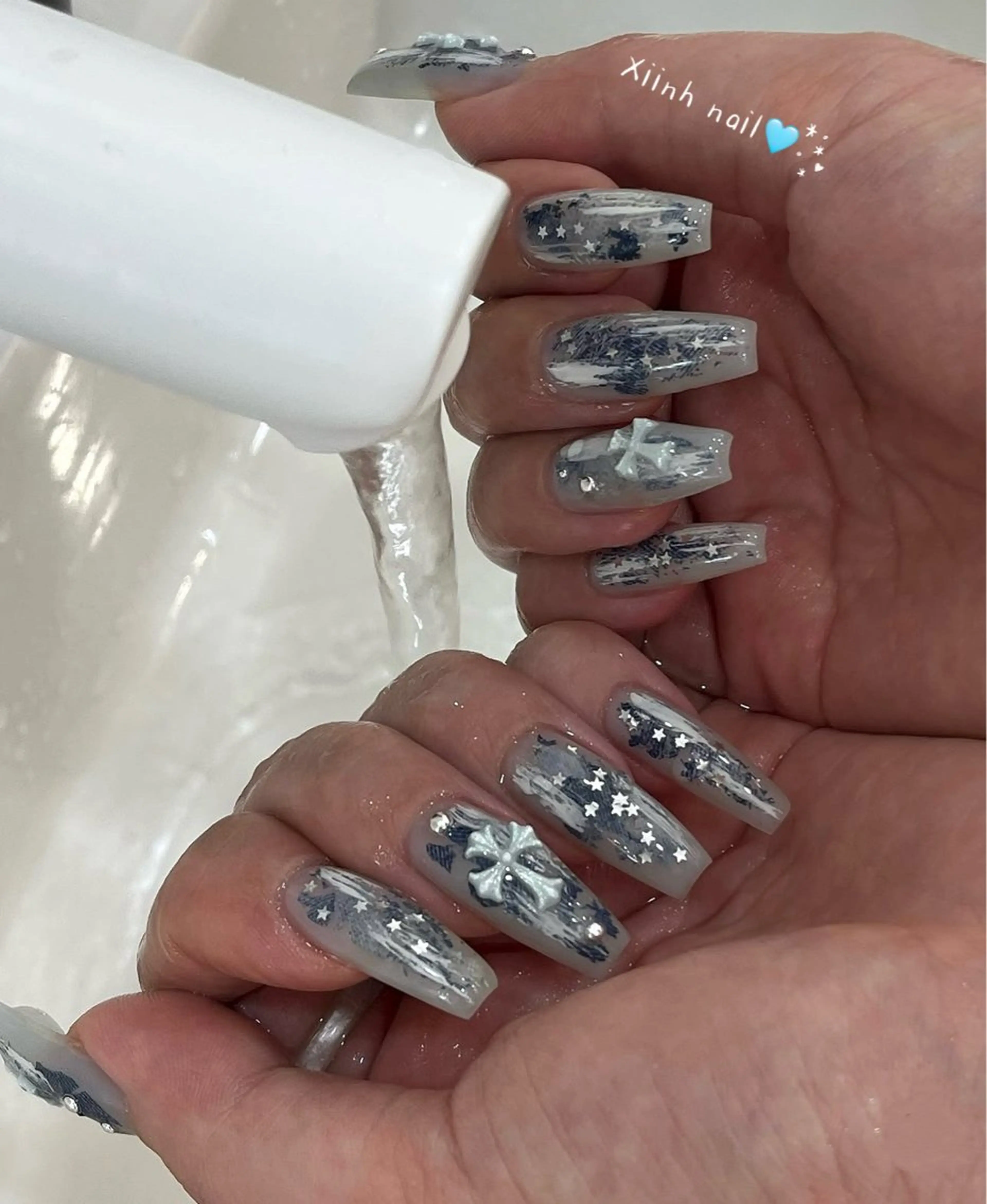 ネイル チークネイル 桜ネイル 長さ出し フットネイル ジェルネイル ハンドネイル XIINH NAIL SALONのネイルデザイン