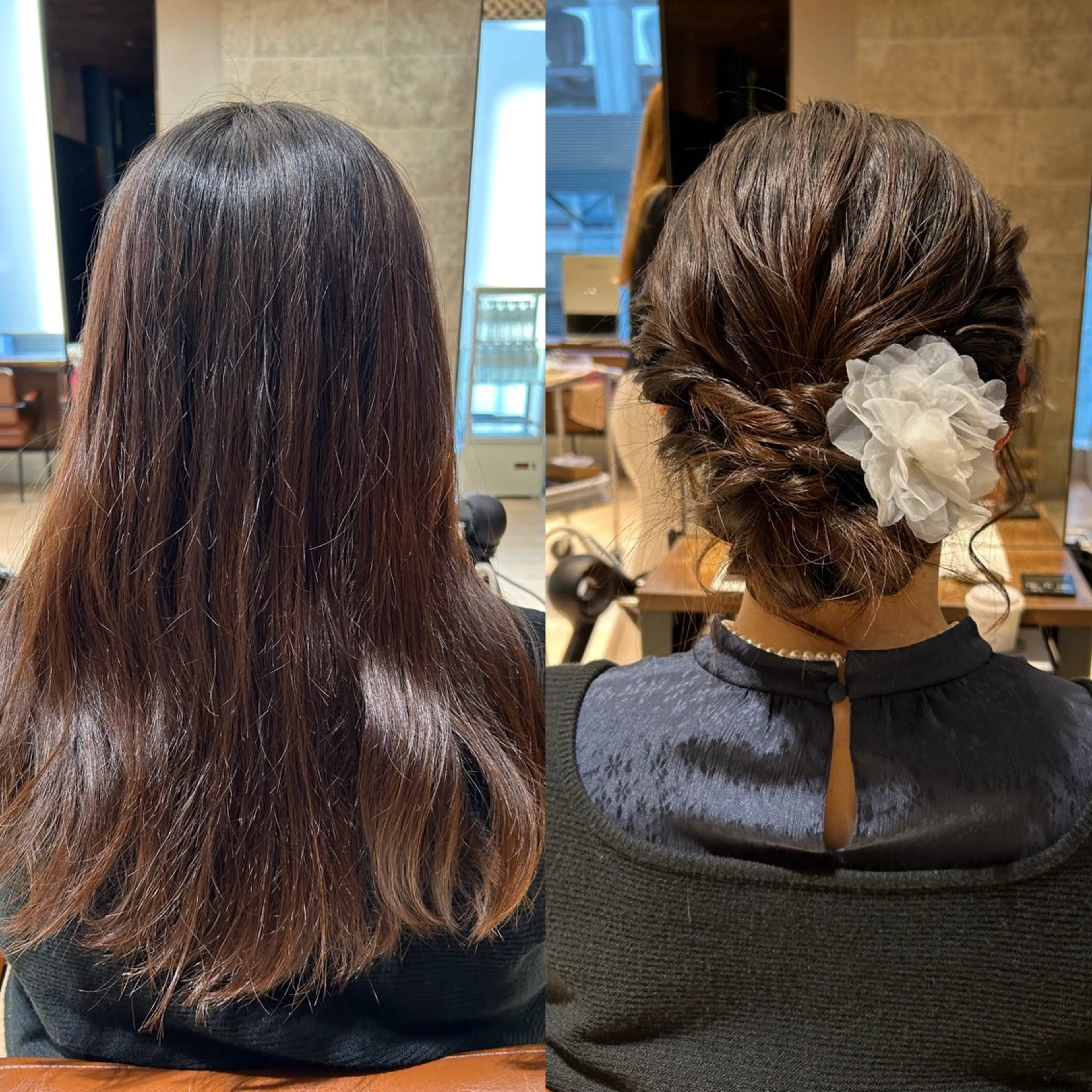 セミロング カラー ヘアアレンジ 結婚式・ブライダル ヘアセット 髙木美緒🌿 レイヤー/アレンジのヘアスタイル