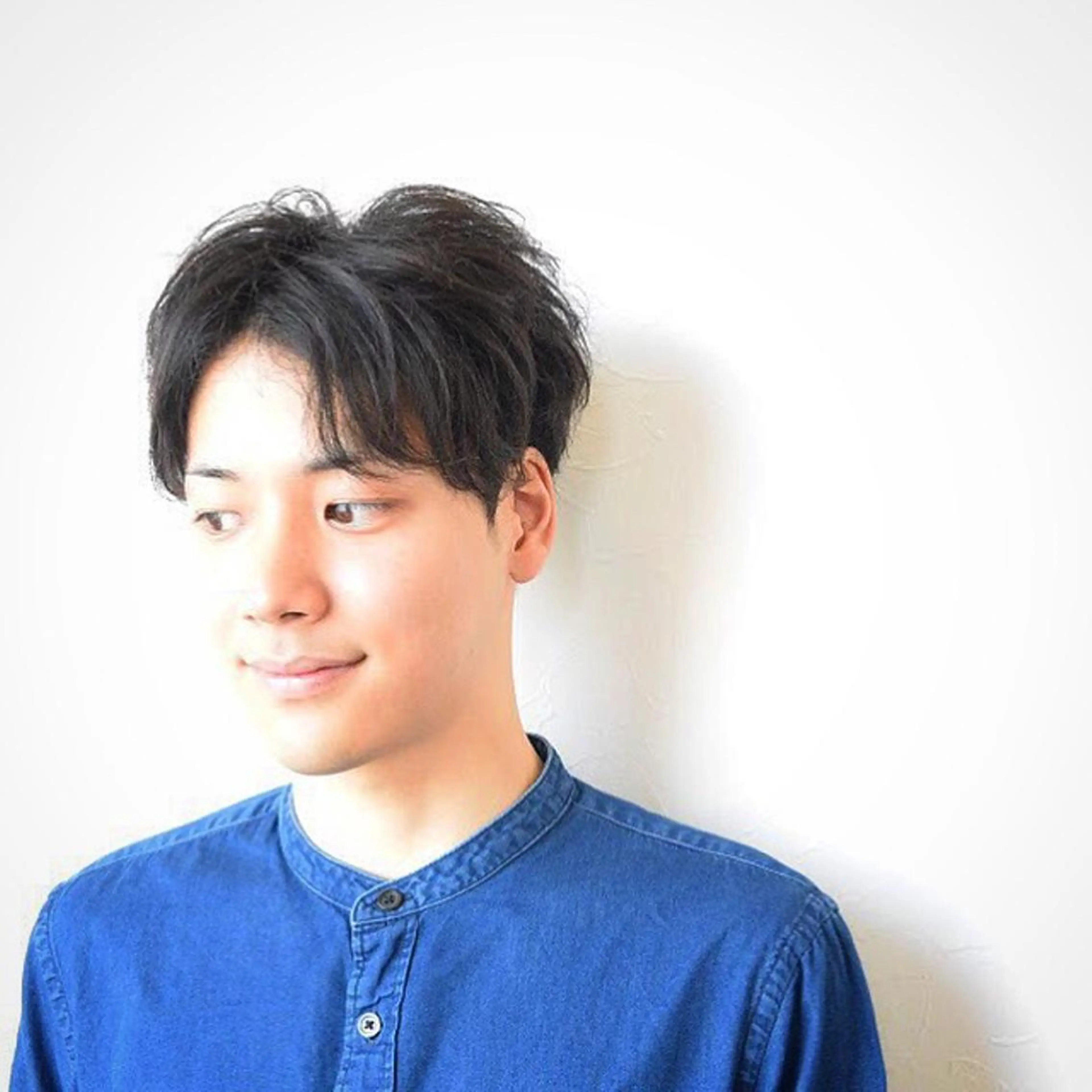 ミディアム カラー パーマ メンズ 石鳶 勝のヘアスタイル