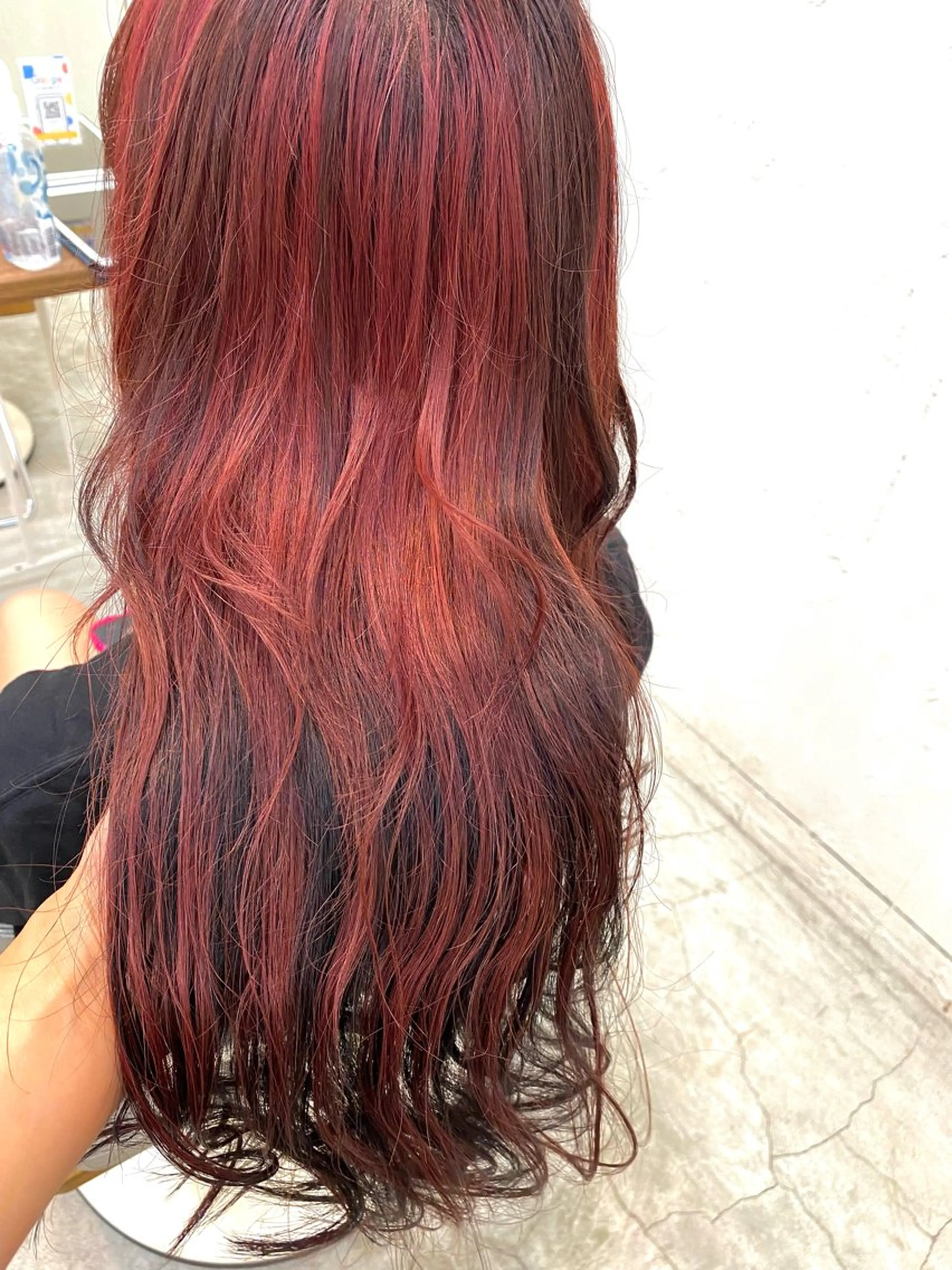 ロング カラー レッドカラー 似合わせヘア 💇🏻‍♀/マリアのヘアスタイル