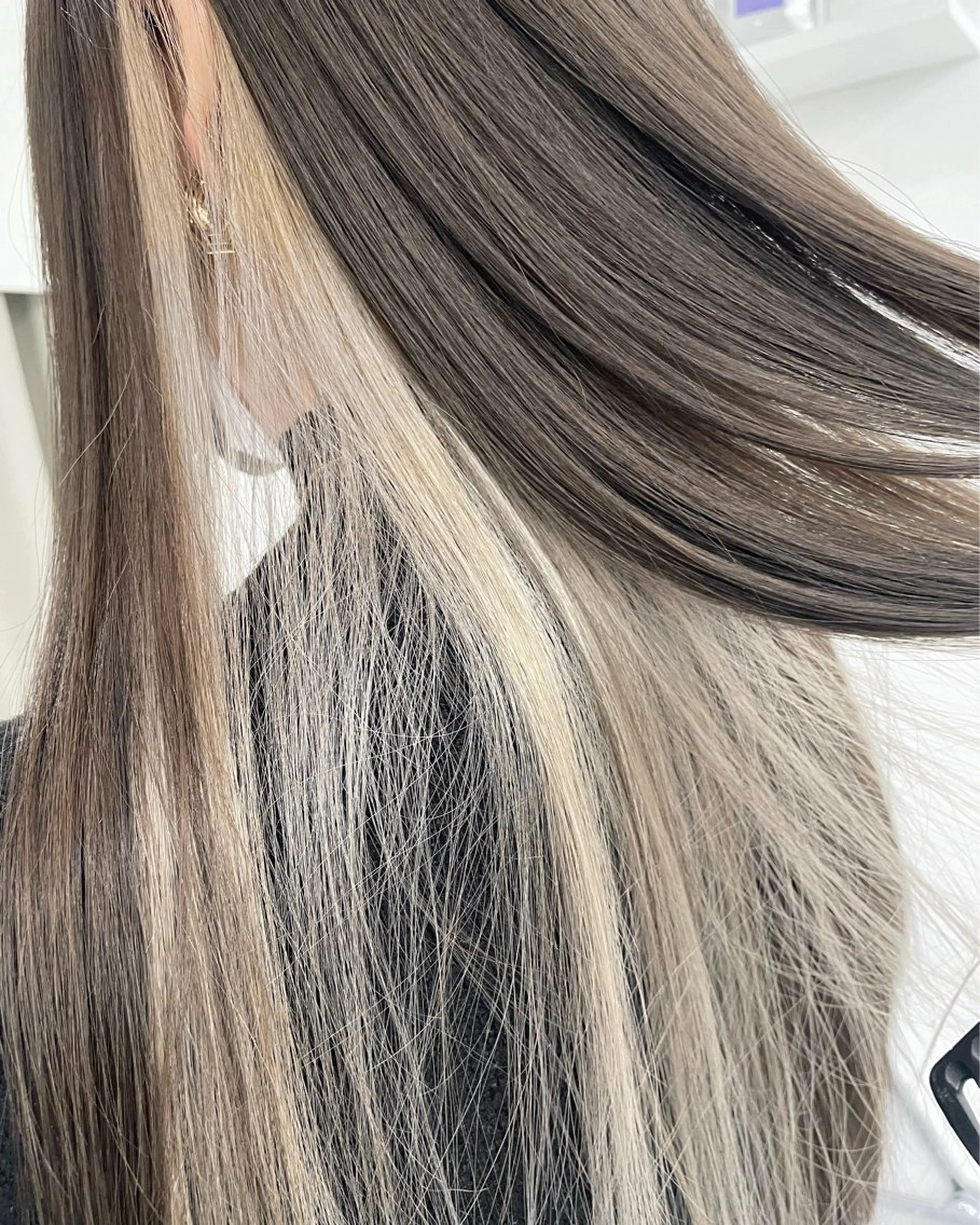 カラー バレイヤージュ ベージュカラー ブリーチ ケアブリーチ ダブルカラー okumura makiのヘアスタイル