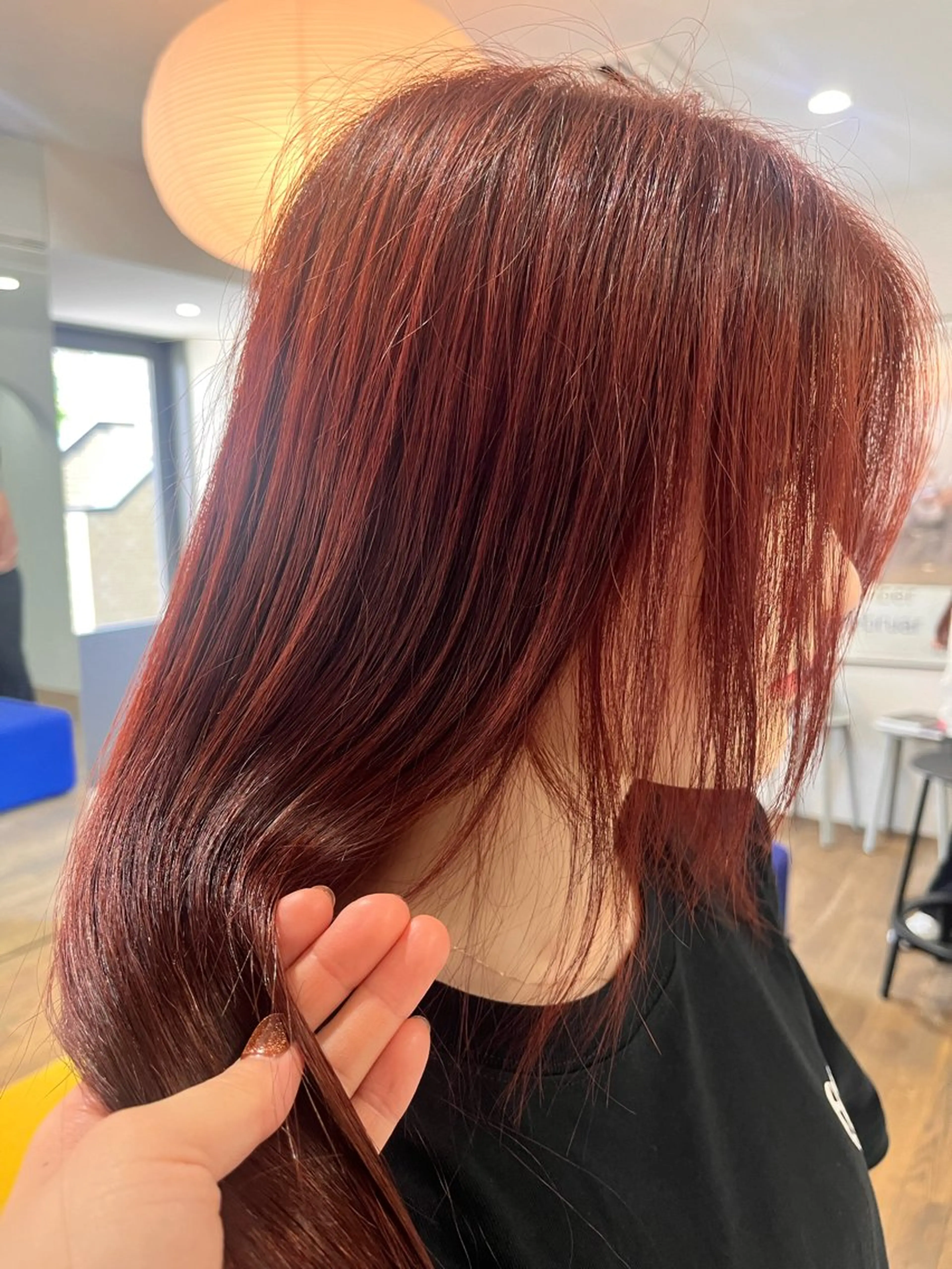 ロング カラー ブラウンカラー レッドカラー レッドブラウン ヘアカラー トリートメント 武村美咲/ 暖色/艶カラーのヘアスタイル