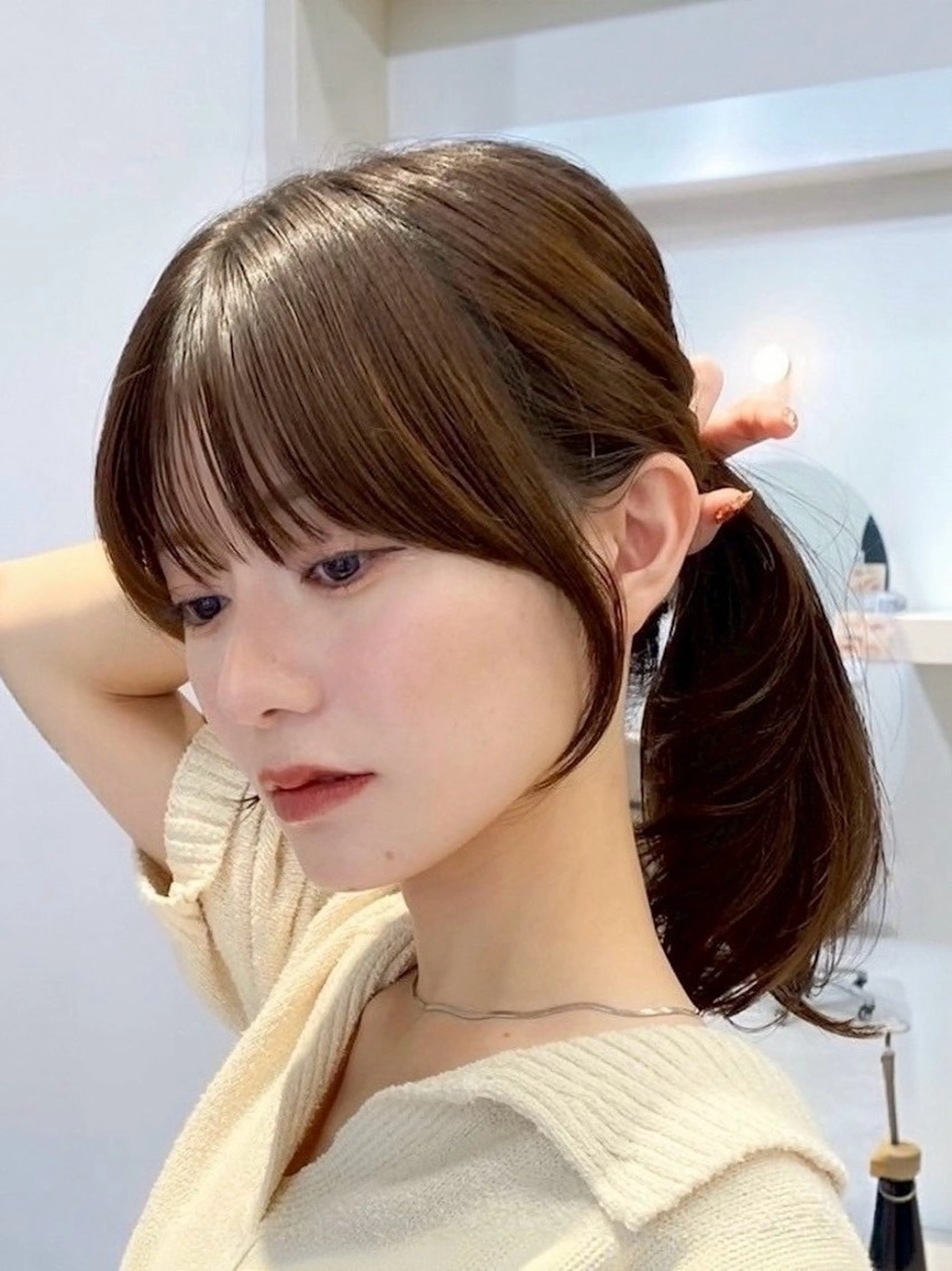 ミディアム カット 立川 🫧 ブリーチ 艶髪カラー🧸✨️のヘアスタイル