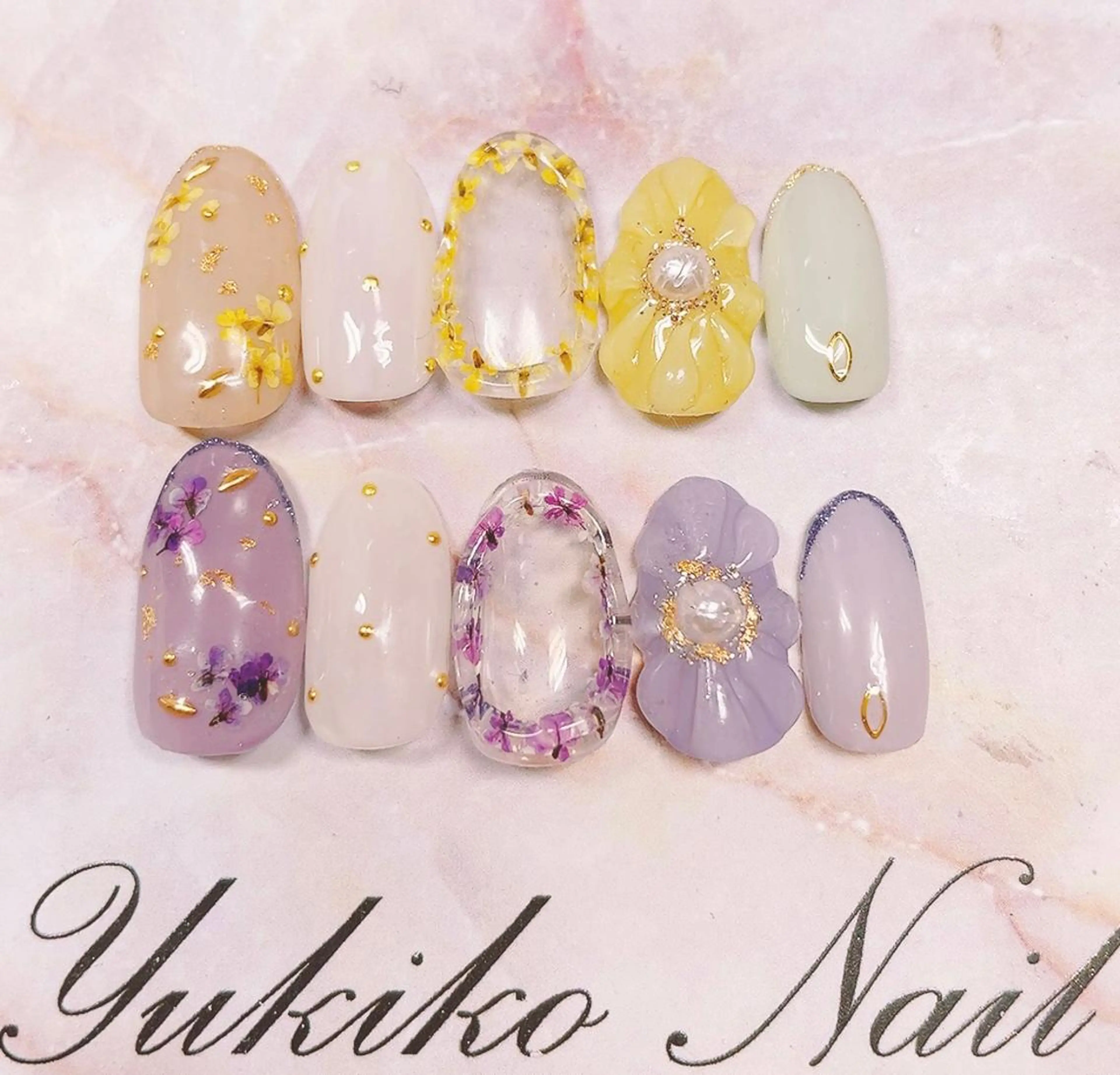 ネイル フラワーネイル ぷっくりネイル ユキコ ネイルのネイルデザイン