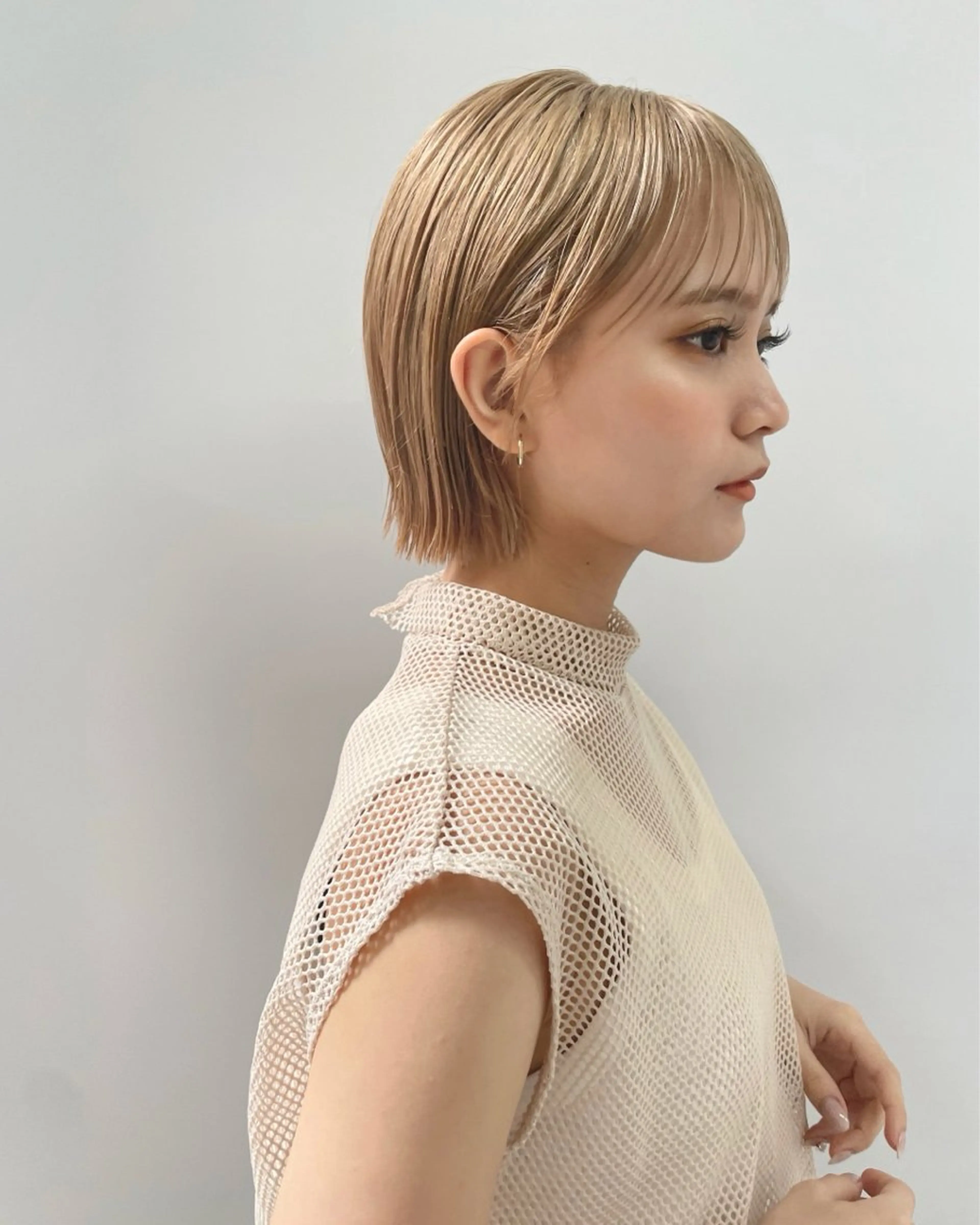 ショート カラー 抜きっぱなしブロンド ブロンド ボブ カット ヘアカラー トリートメント ボブ/ショート /パーマ/shinのヘアスタイル