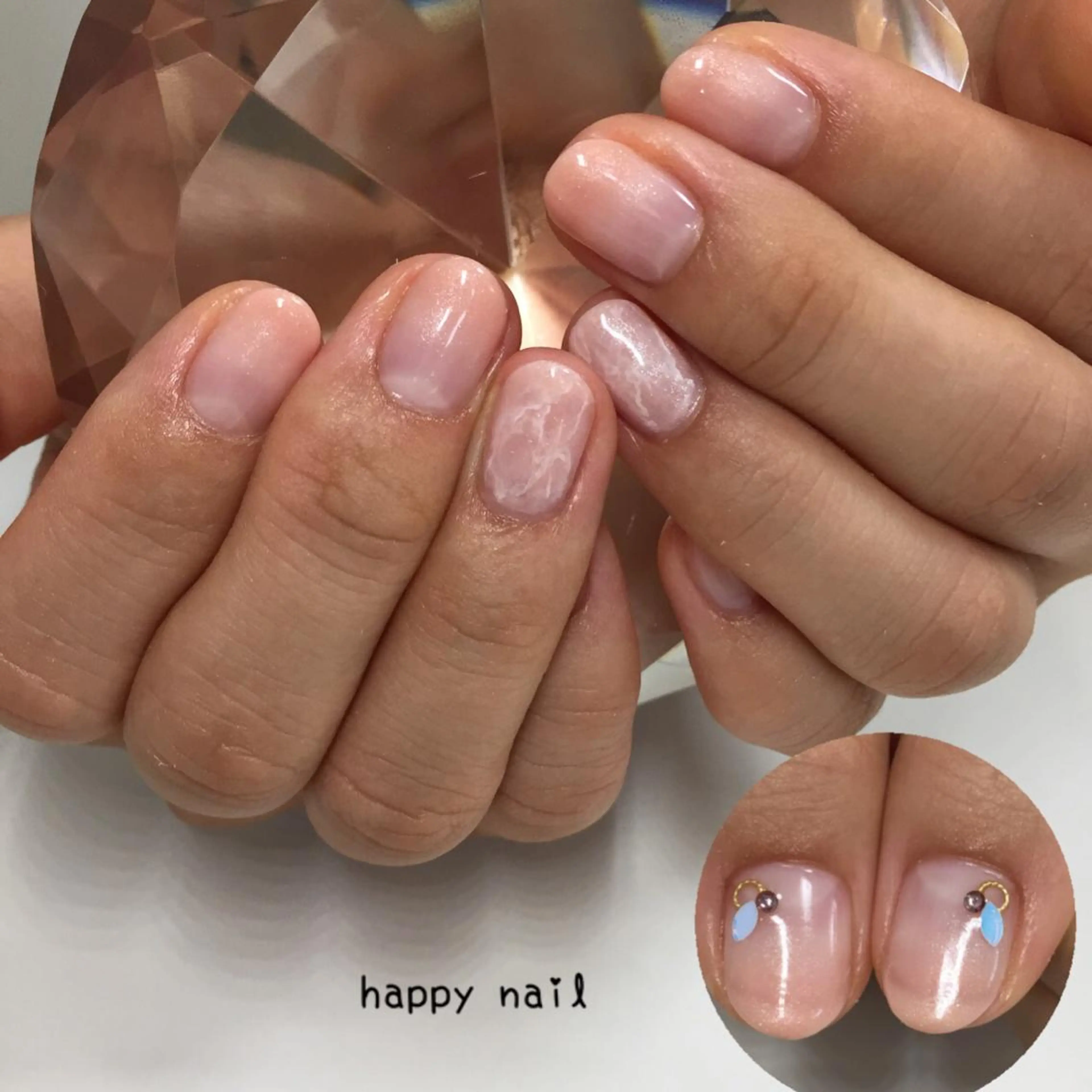 ネイル グラデーション 大理石ネイル(マーブル) オフィスネイル ピンク 心と体が整う腸活 サロン ラクシュミーのエステ・リラクイメージ
