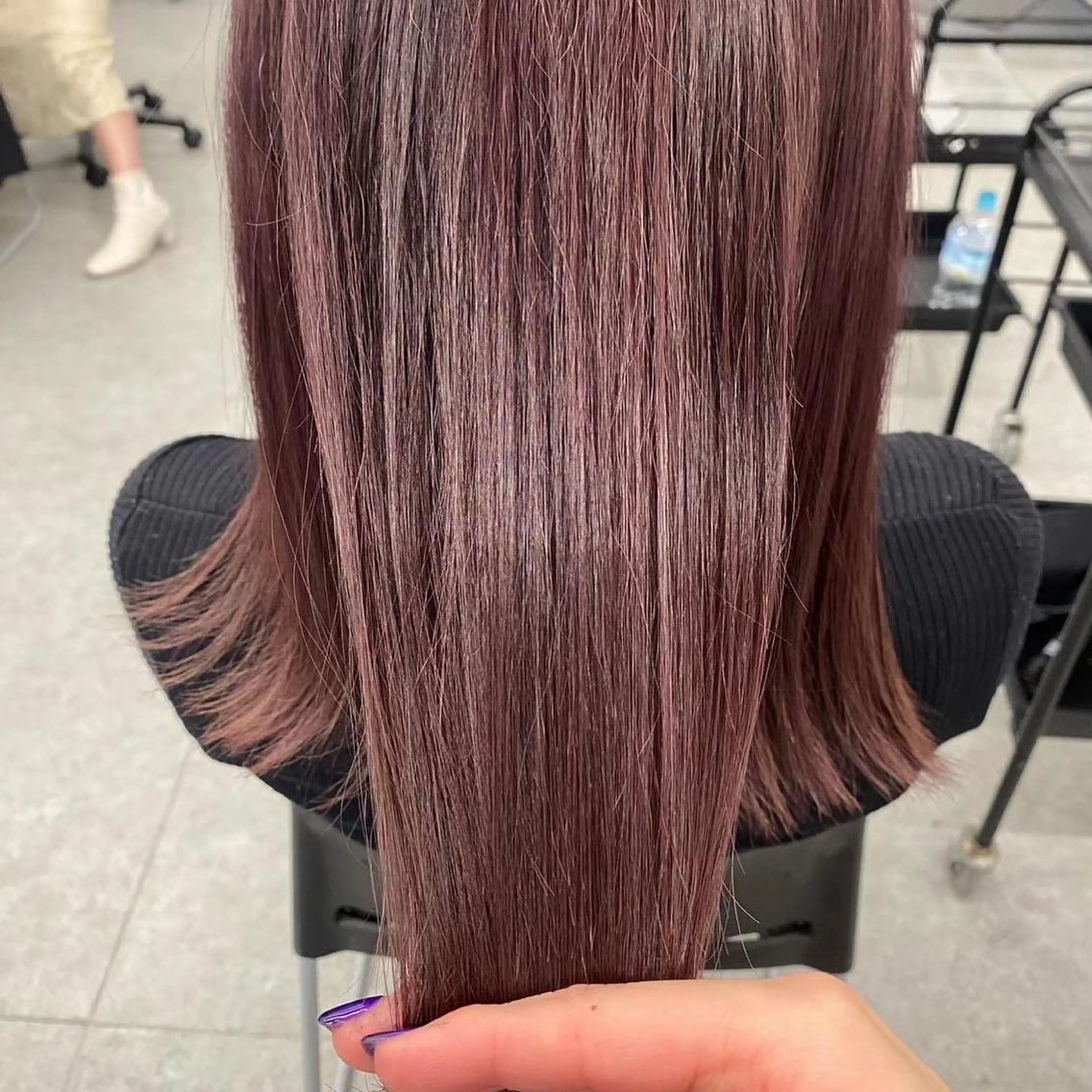 ミディアム カラー ブリーチ ダブルカラー ブリーチなしカラー 髪質改善 トリートメント 🇰🇷韓流暖色ヘア 🍒saaya🍒のヘアスタイル