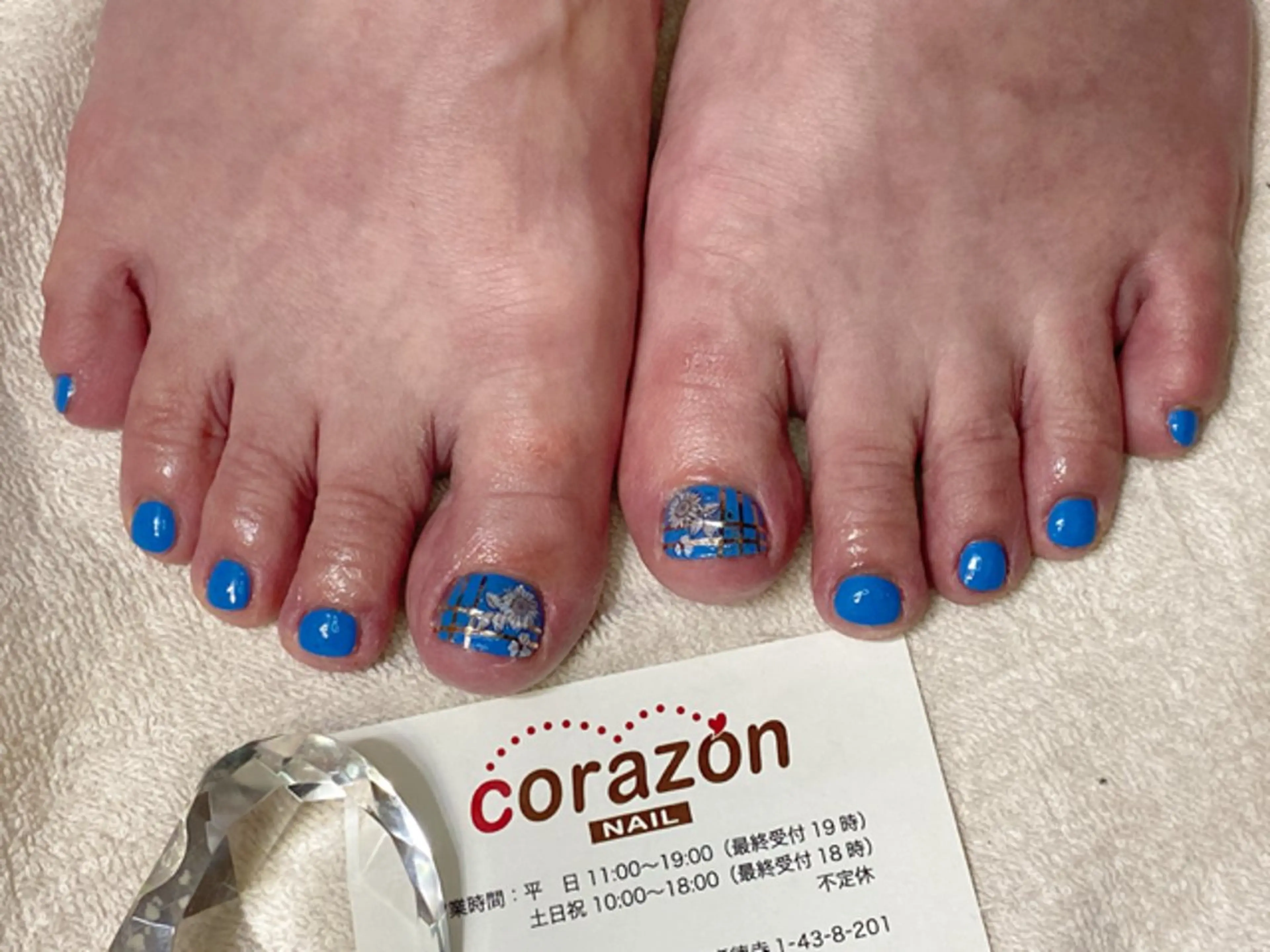 ネイル アートネイル ブルー フットネイル フットネイル ネイリスト aicoのネイルデザイン