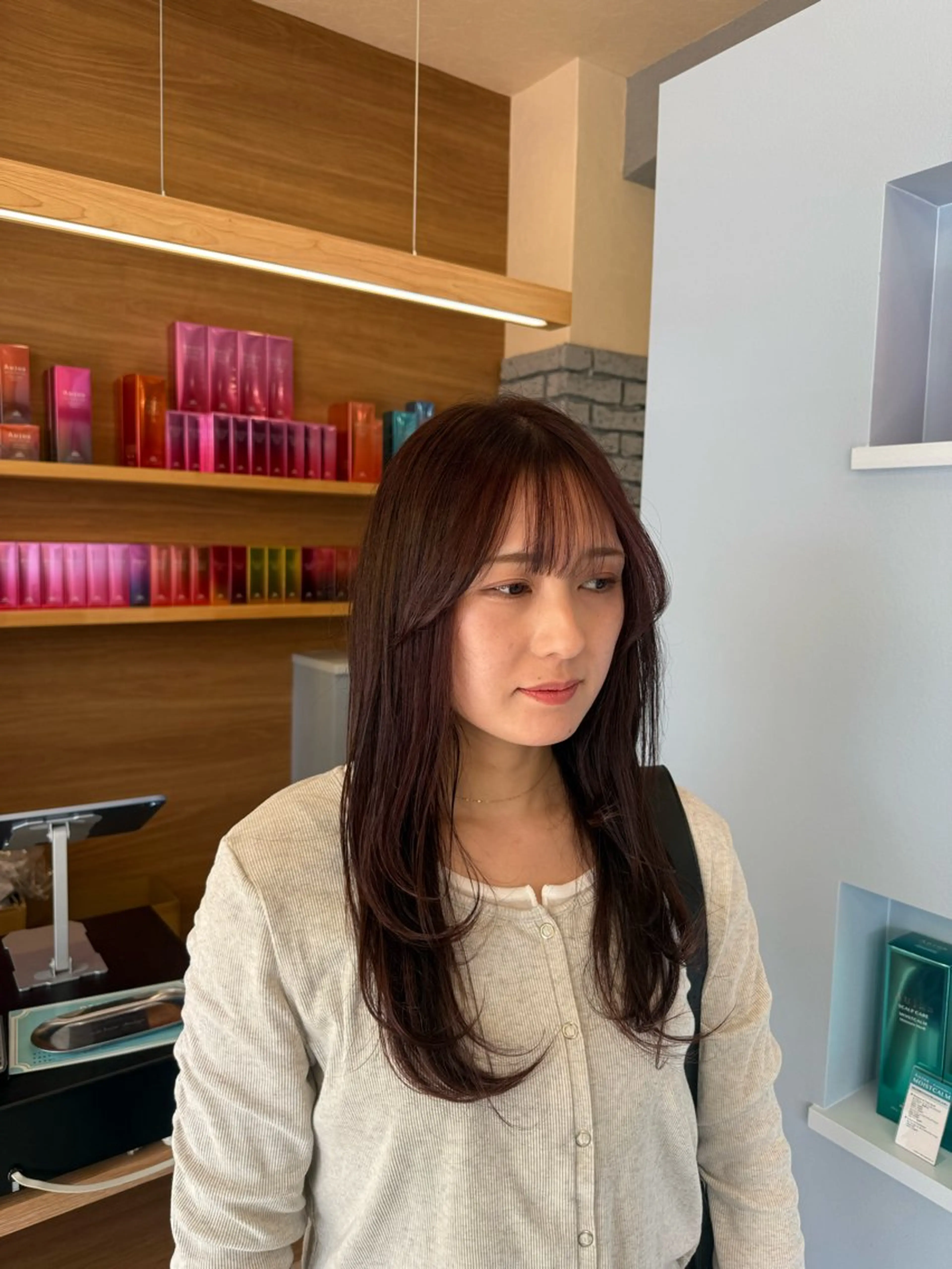 セミロング カット ヘアカラー トリートメント 透明感カラー🫧 🍒久留米美容室のヘアスタイル