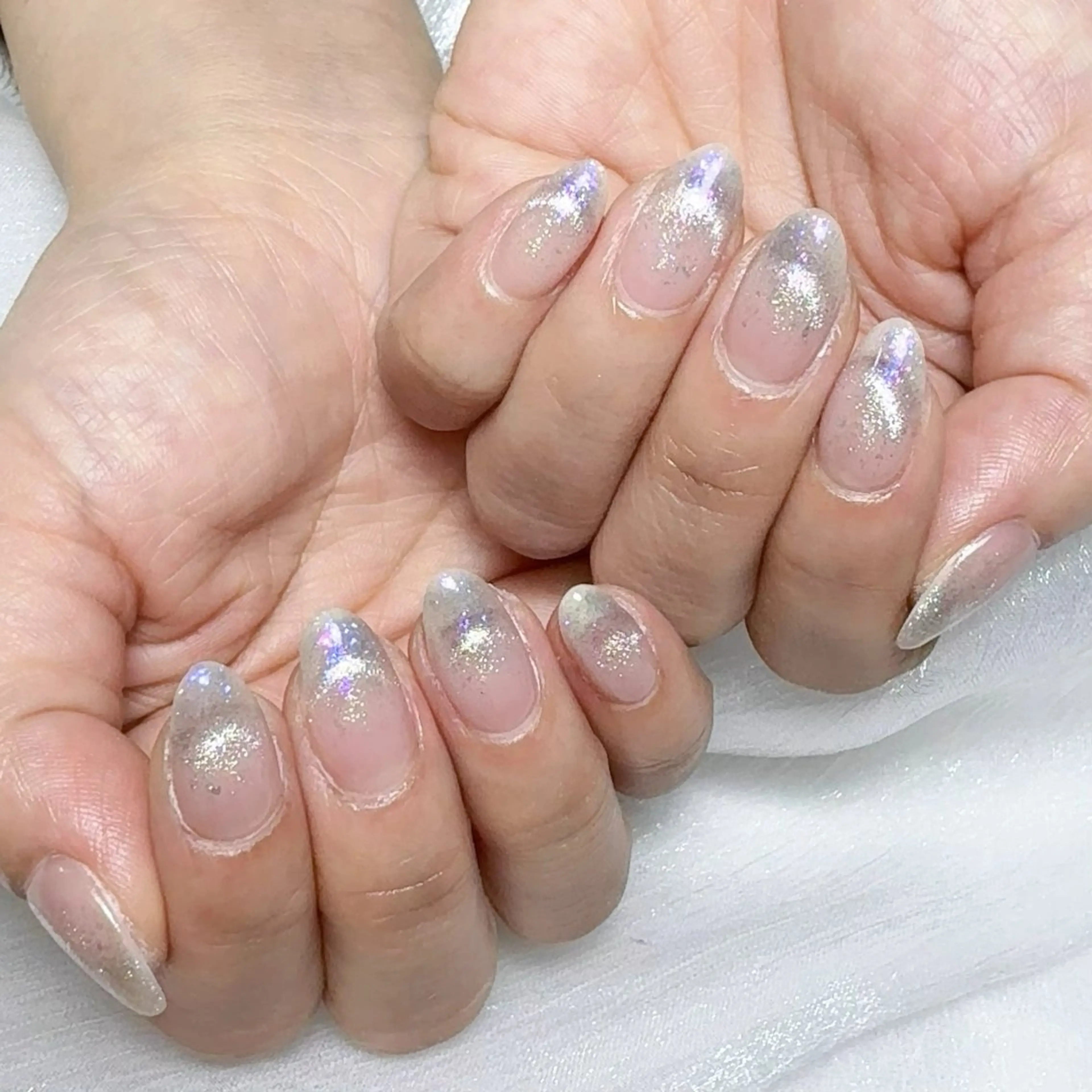 メンズ ネイル メンズ韓国風 アートネイル オーロラネイル ガーリー キラキラネイル ハンドネイル Nail salon 木にいるのネイルデザイン