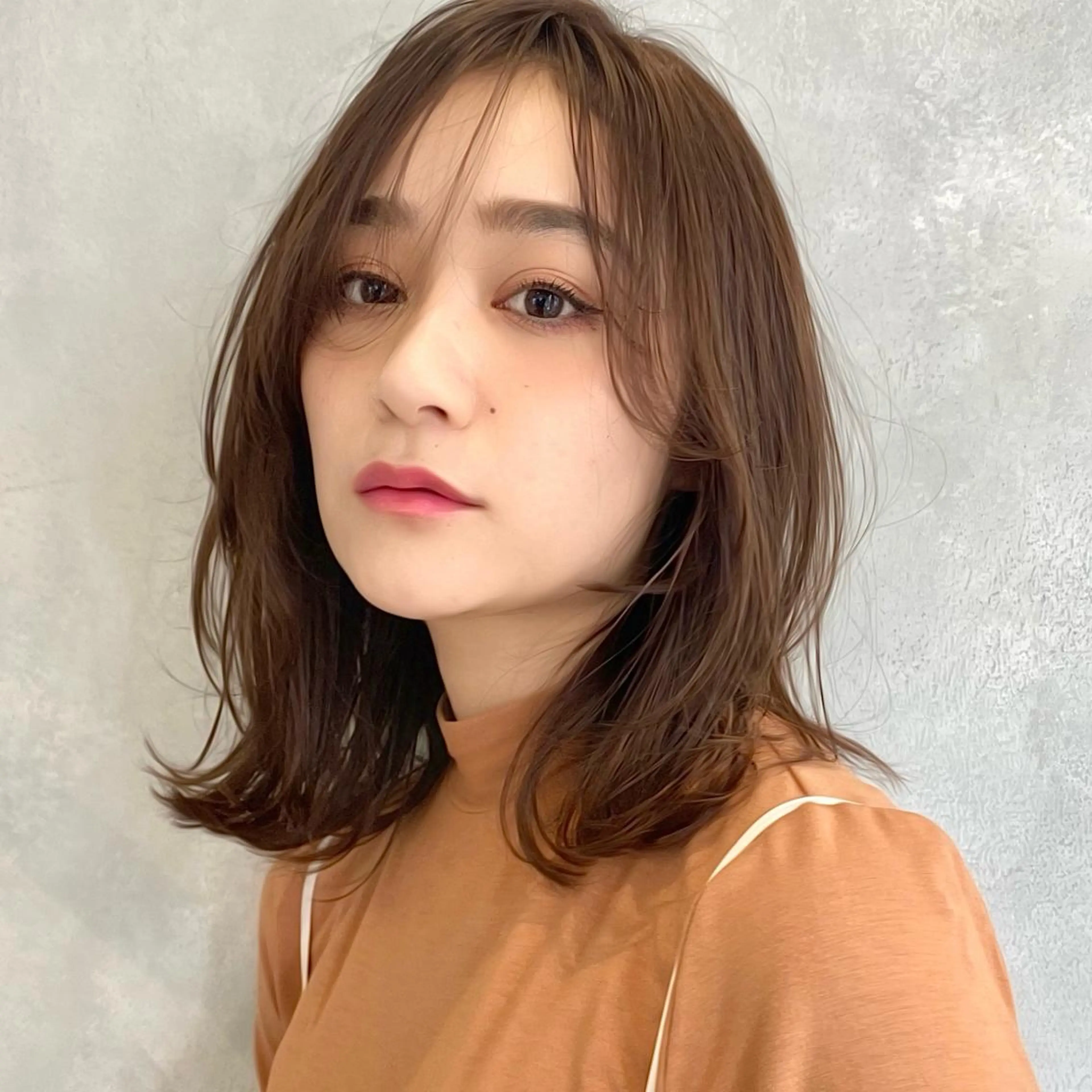 ミディアム カラー パーマ レイヤーカット 小顔ボブ&レイヤー 特化🤎RISAのヘアスタイル