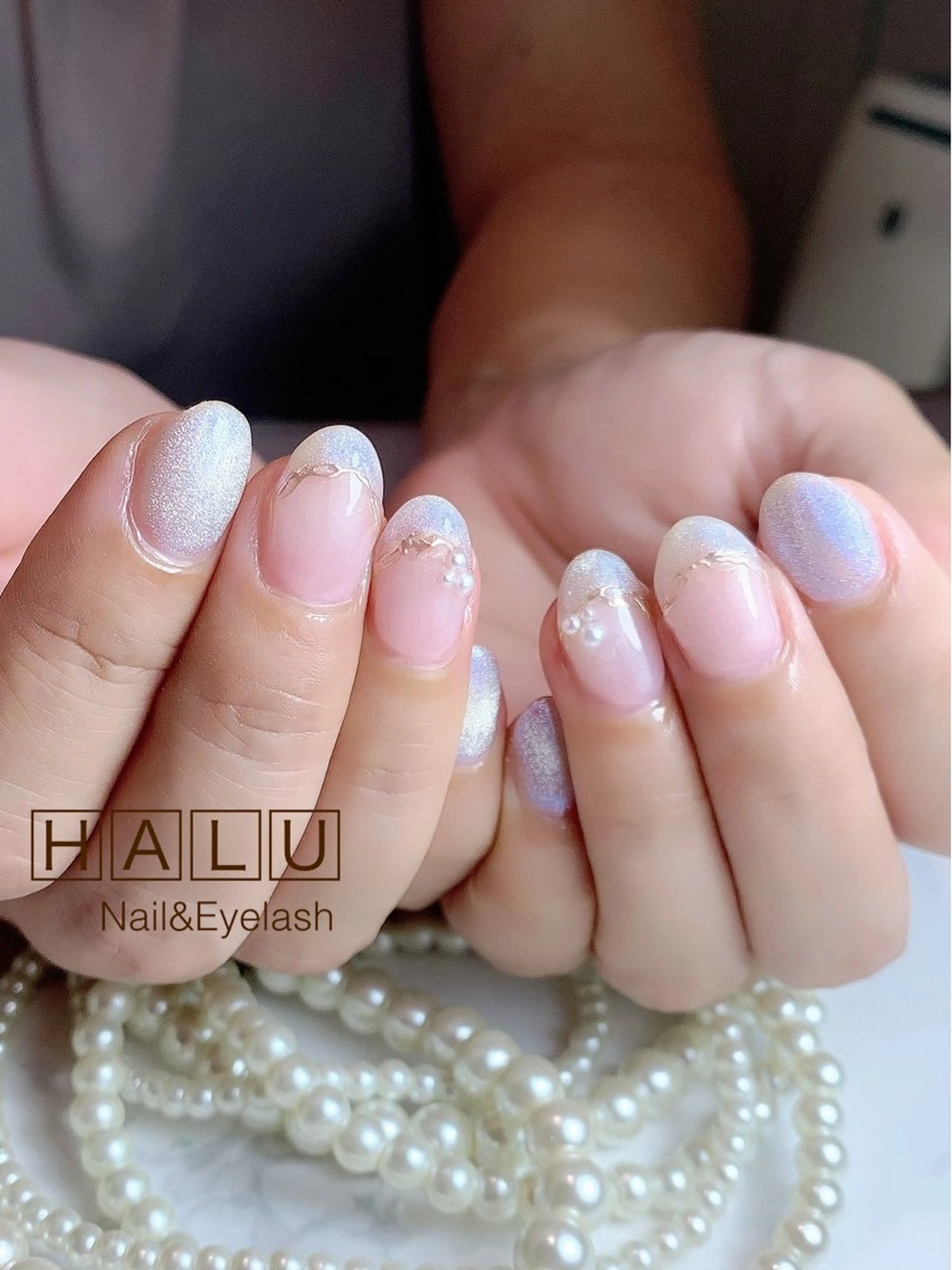 ネイル フレンチネイル マグネットネイル マグネットフレンチ HALU ハルのネイルデザイン