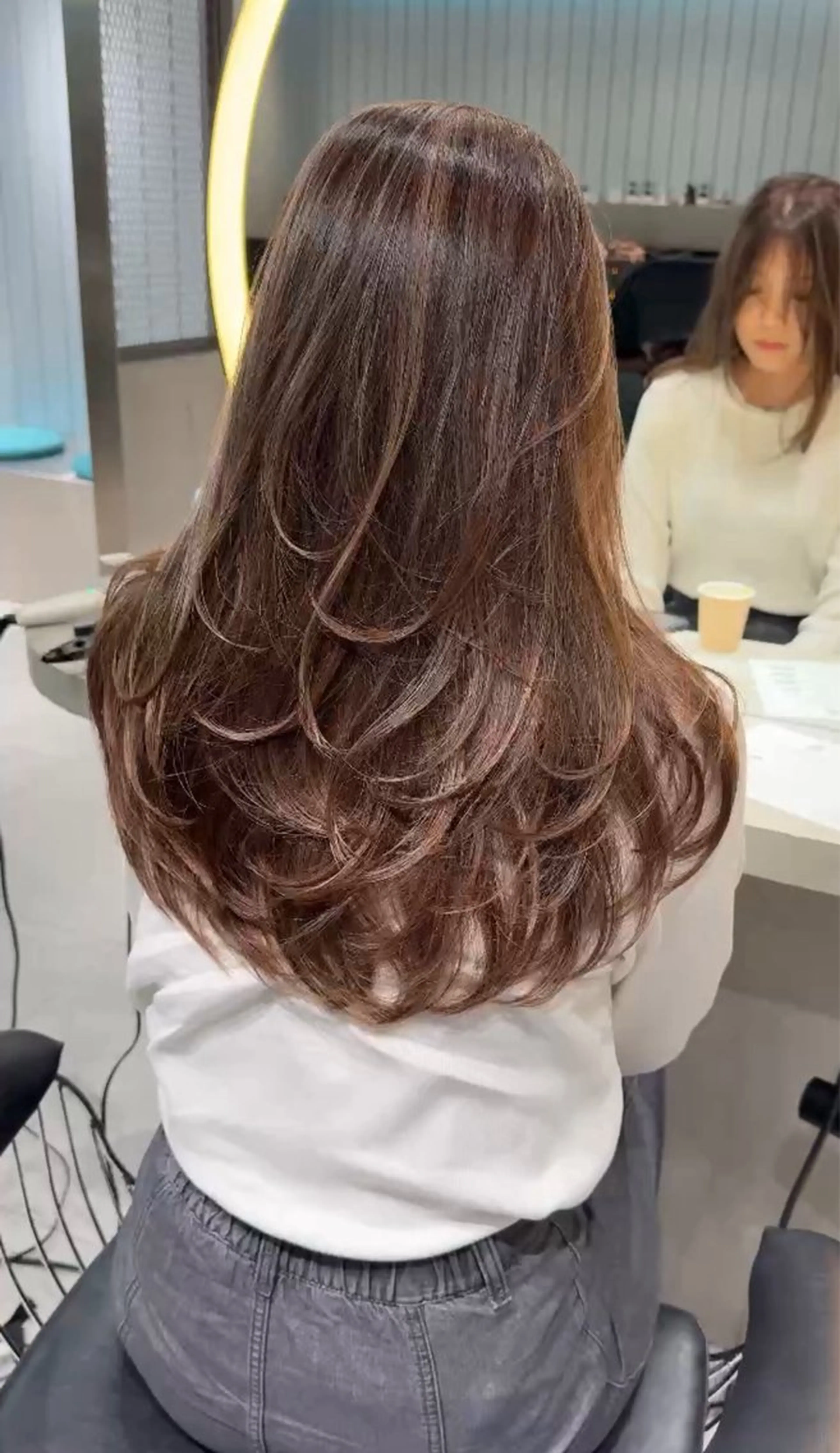 ロング カット ヘアカラー トリートメント Lond mare レイヤーカット/韓国のヘアスタイル