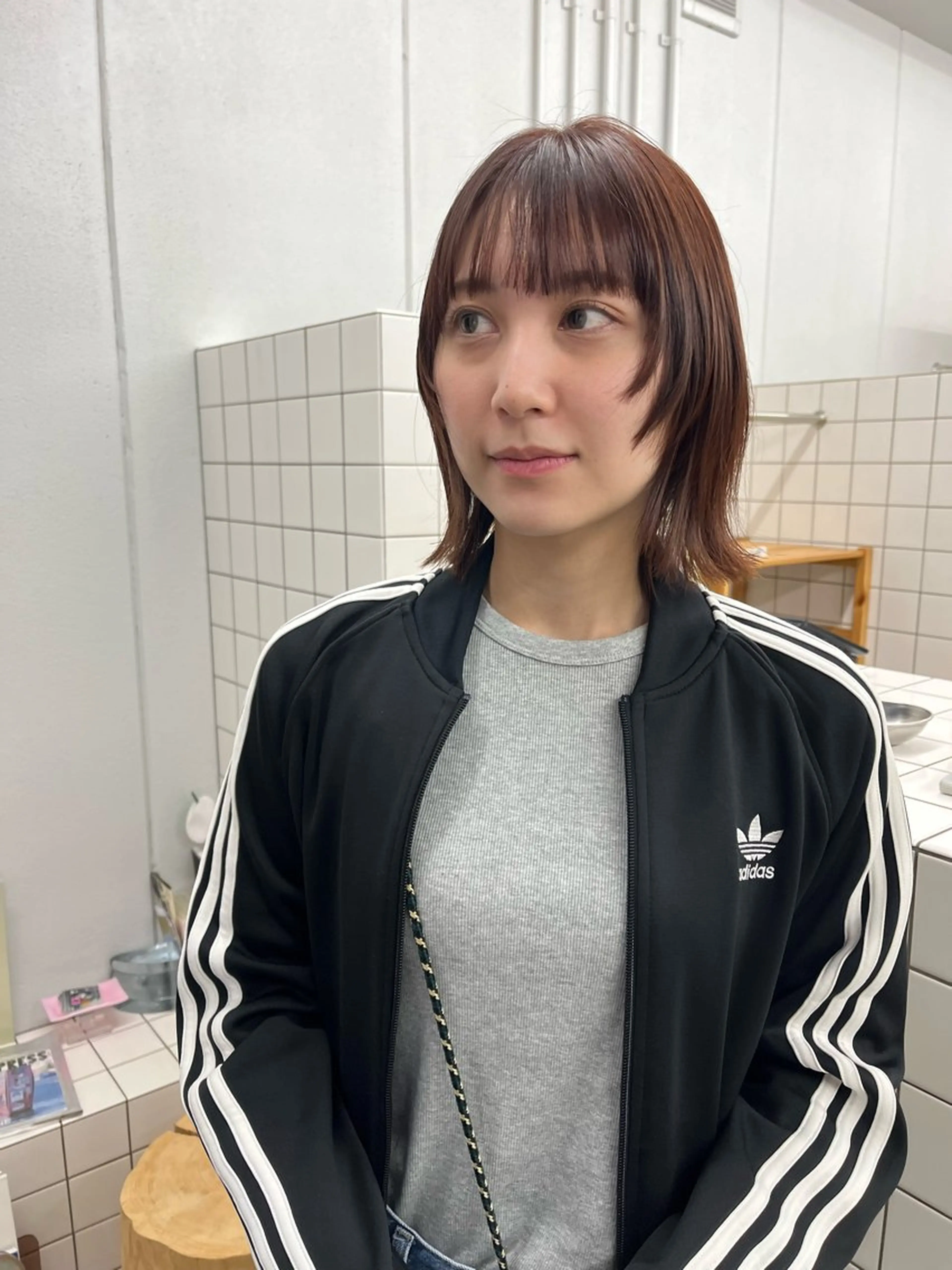 ショート カラー ボブレイヤー ボブ 顔まわりレイヤー レイヤーカット カット ヘアカラー yuria /ボブ/ レイヤー/三宮のヘアスタイル