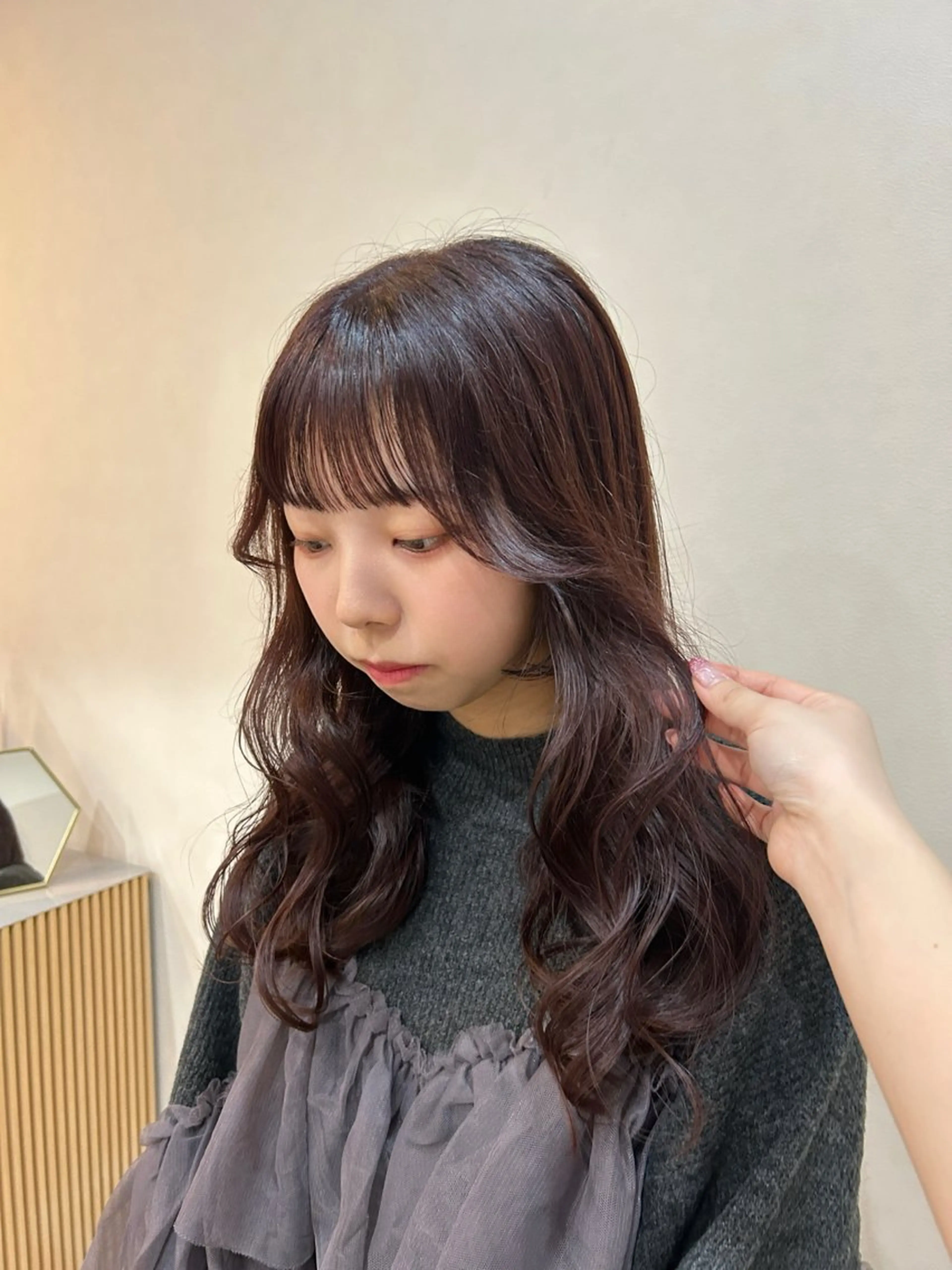 セミロング カット ヘアカラー トリートメント MIDORI🎀 透明感/ベージュのヘアスタイル