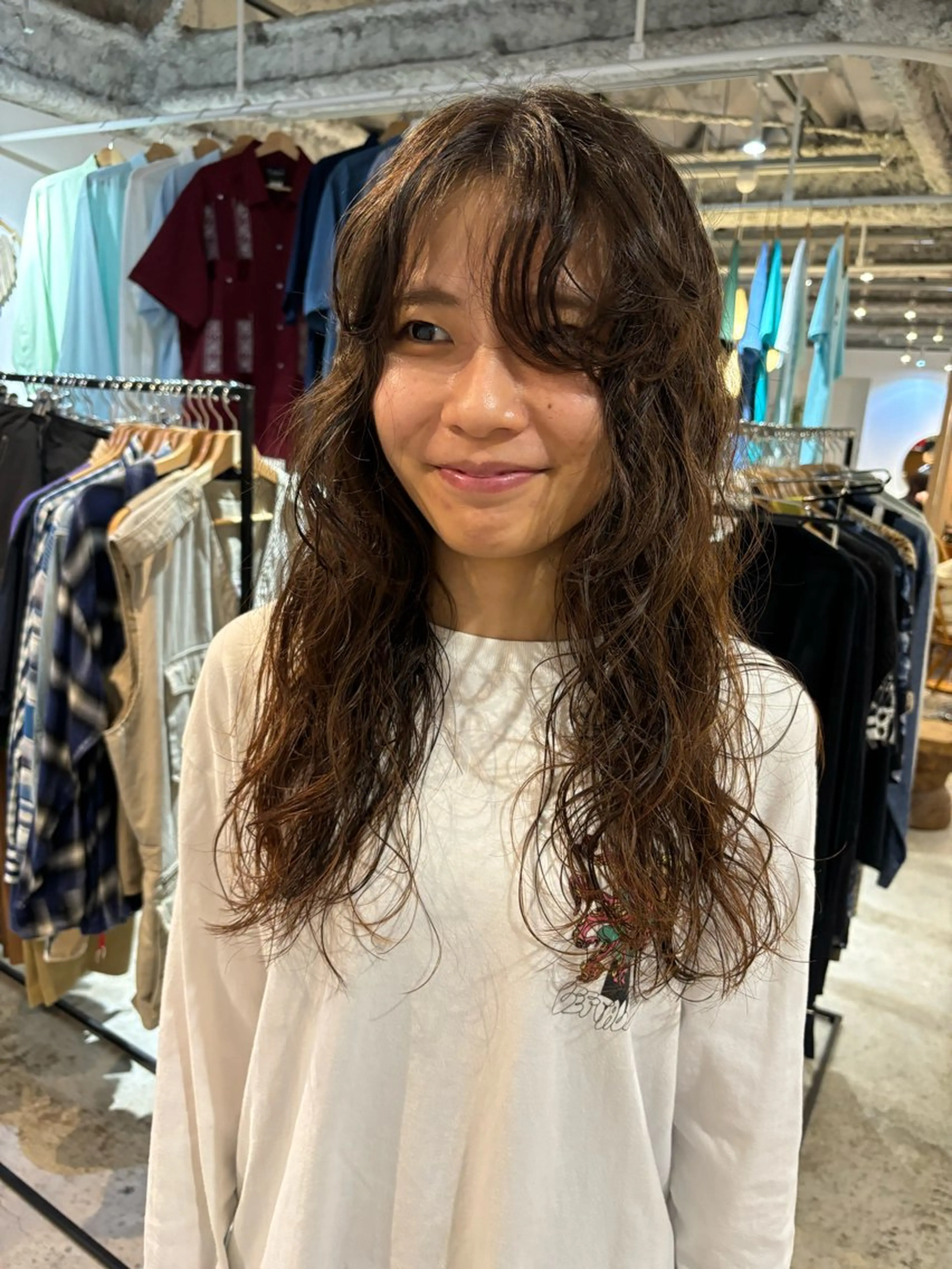 ロング カラー パーマ カット パーマ トリートメント Hayashi Shioriのヘアスタイル