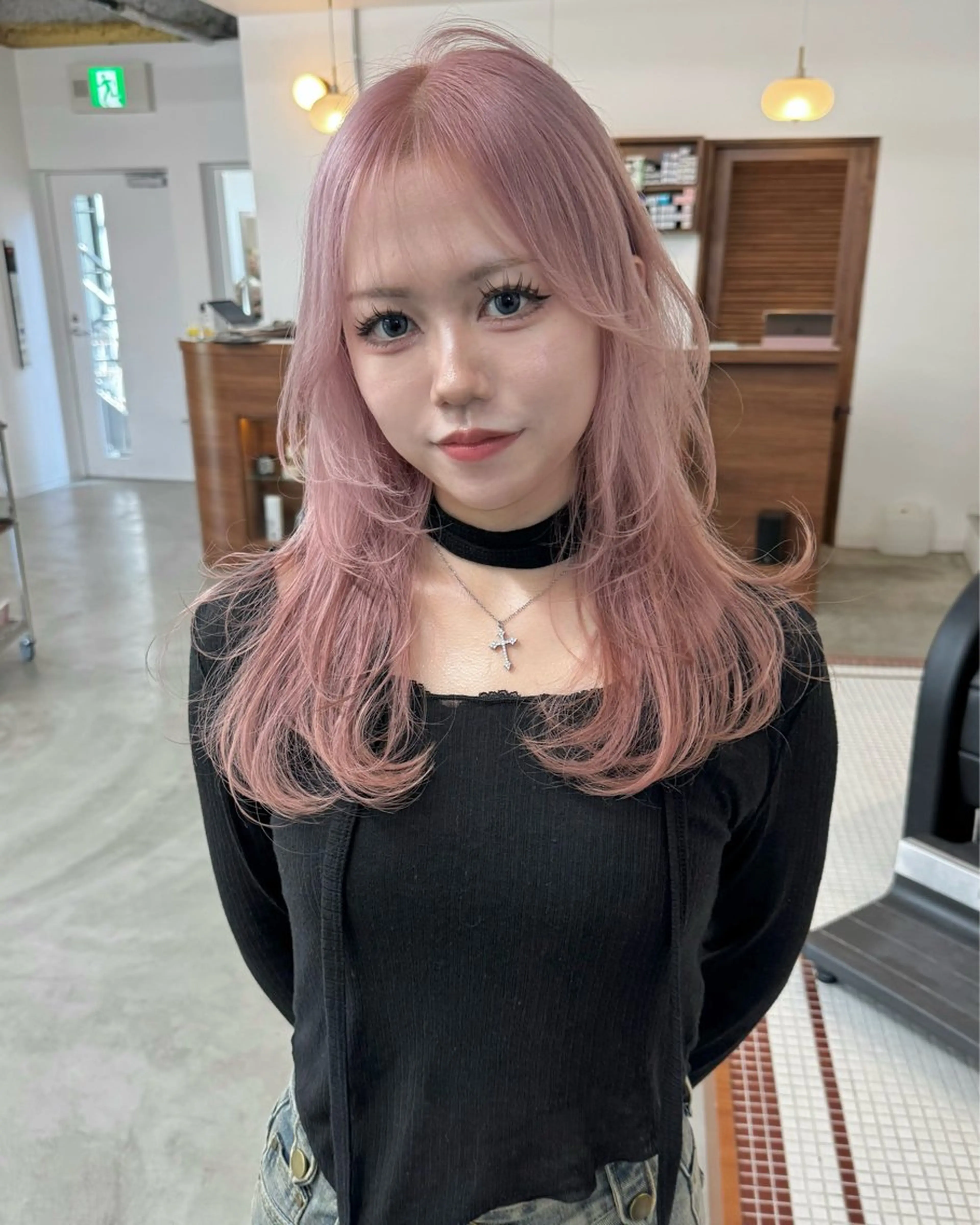 セミロング カラー ヘアカラー トリートメント エクステモデル募集 💗大阪梅田/川上のヘアスタイル