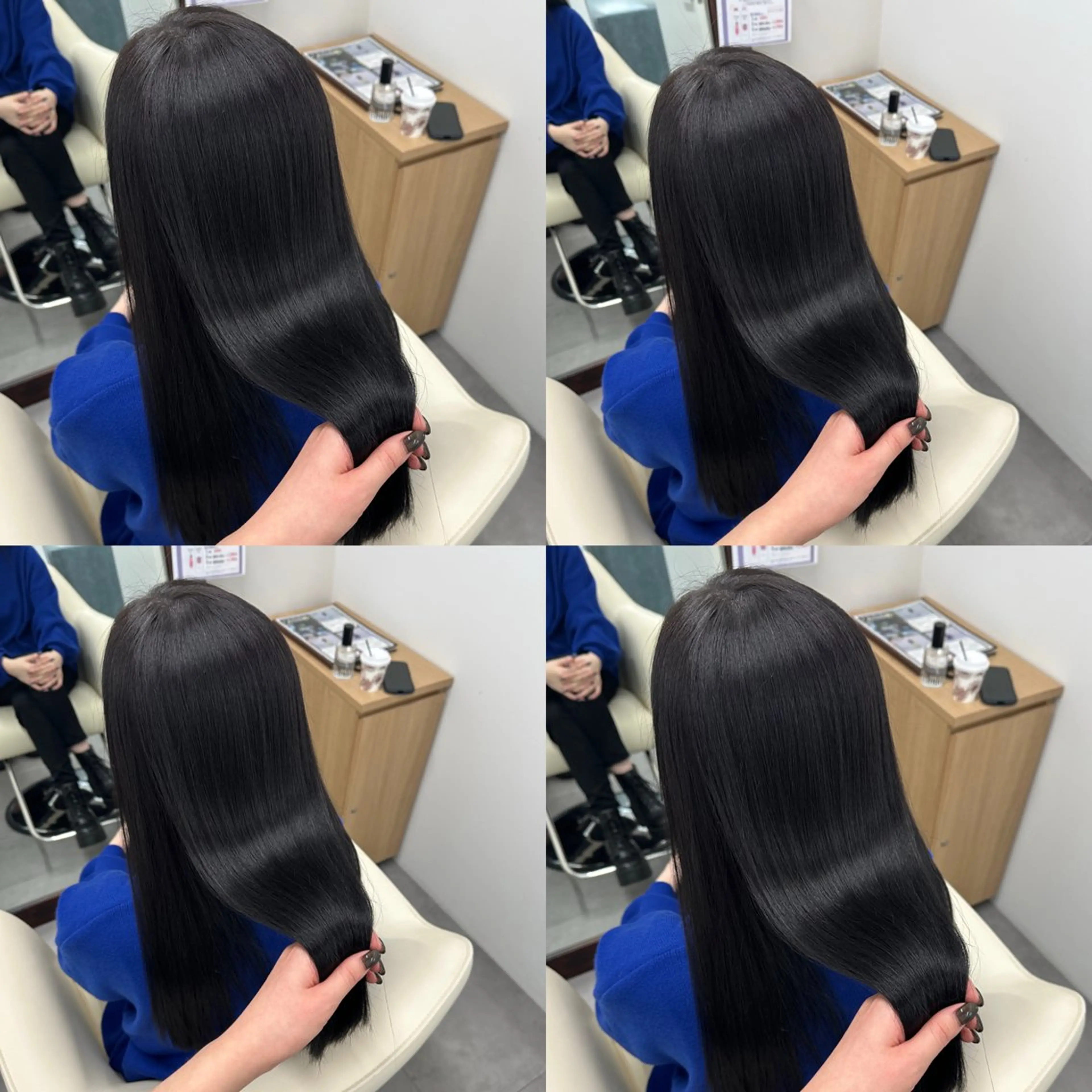 ロング カラー 韓国風ヘア 小顔カット カット ヘアカラー トリートメント 江坂トレンド韓国風 髪質改善shinoのヘアスタイル