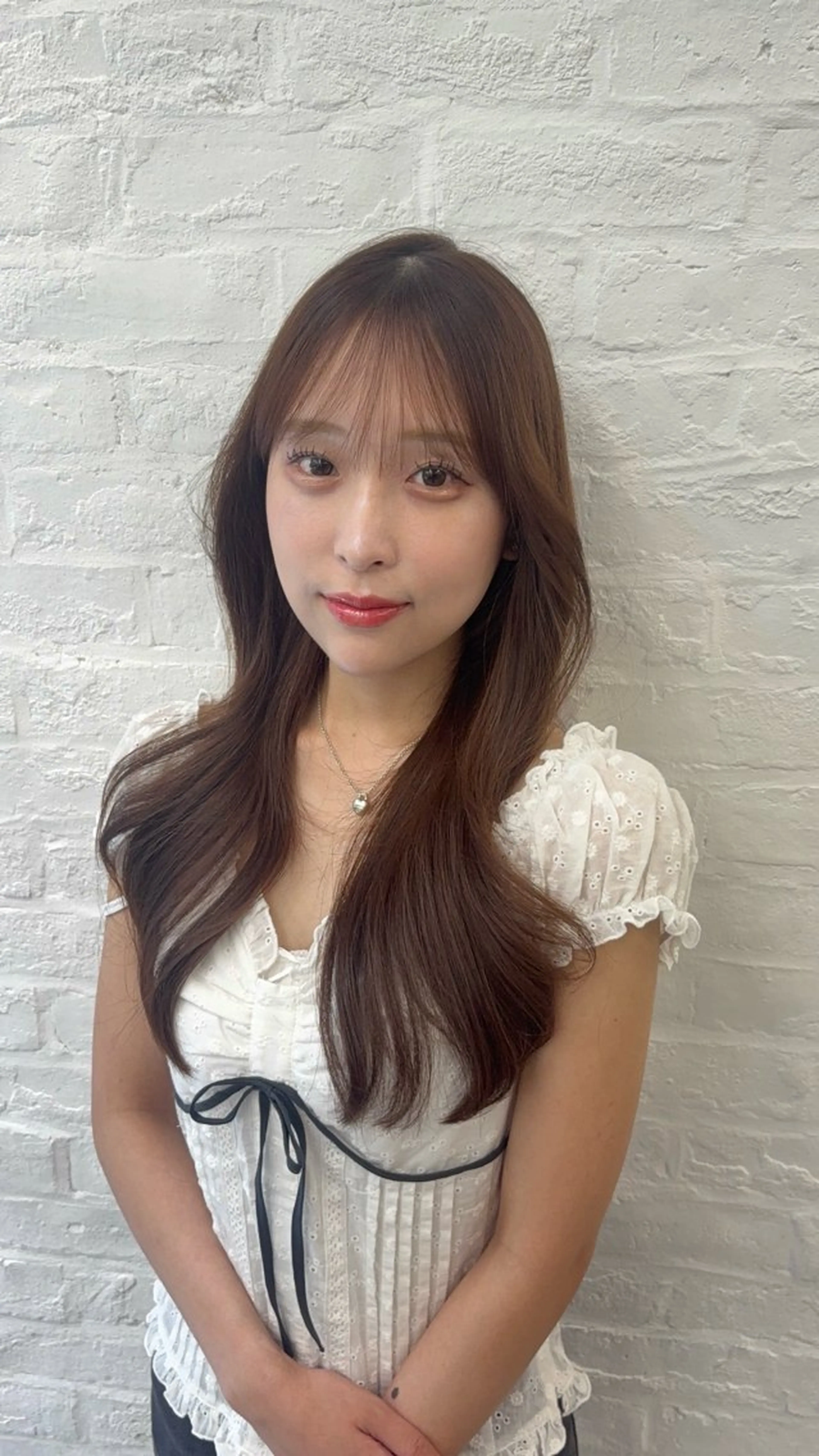 ロング カラー 小顔カット カット ヘアカラー トリートメント 韓国ヘア/レイヤー/ 顔まわり足立遥奈のヘアスタイル