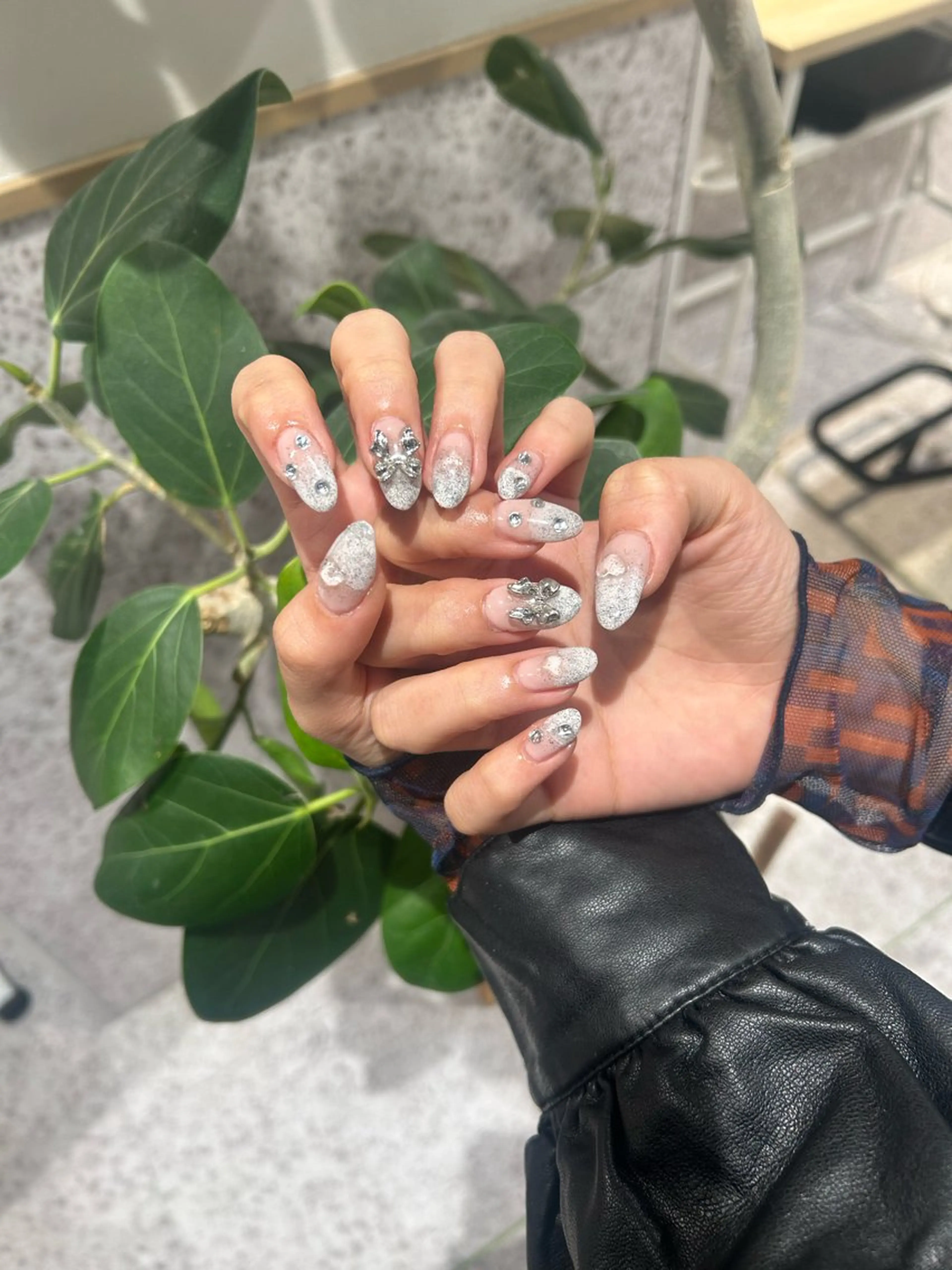 ネイル 成人式 長さ出し 韓国ネイル ショートネイル ♡ハイトーン★ ネイル/しの♡のヘアスタイル