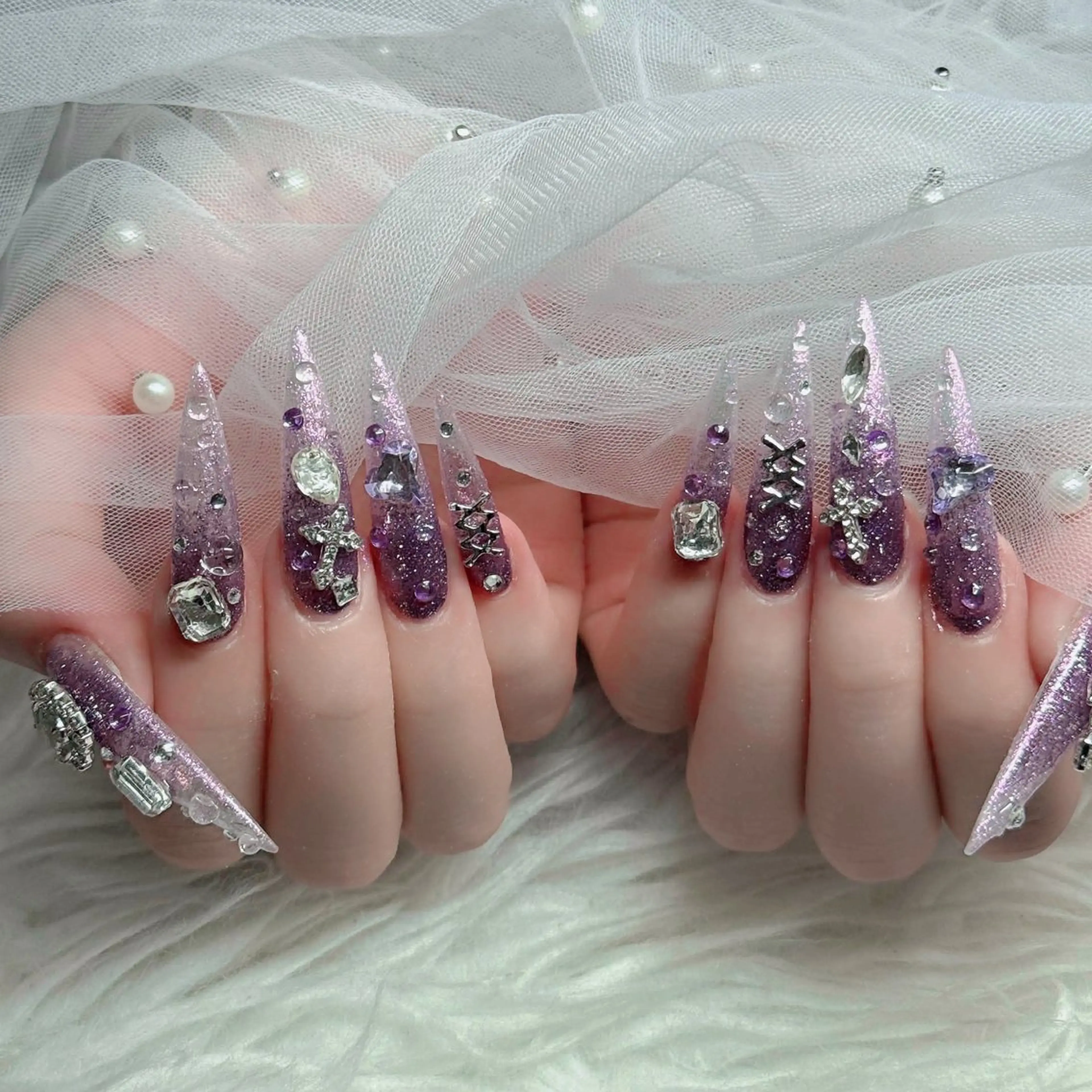 ネイル フットネイル フレンチネイル グラデーション 韓国ネイル ロングネイル ハンドネイル Hani Nail Salonのネイルデザイン