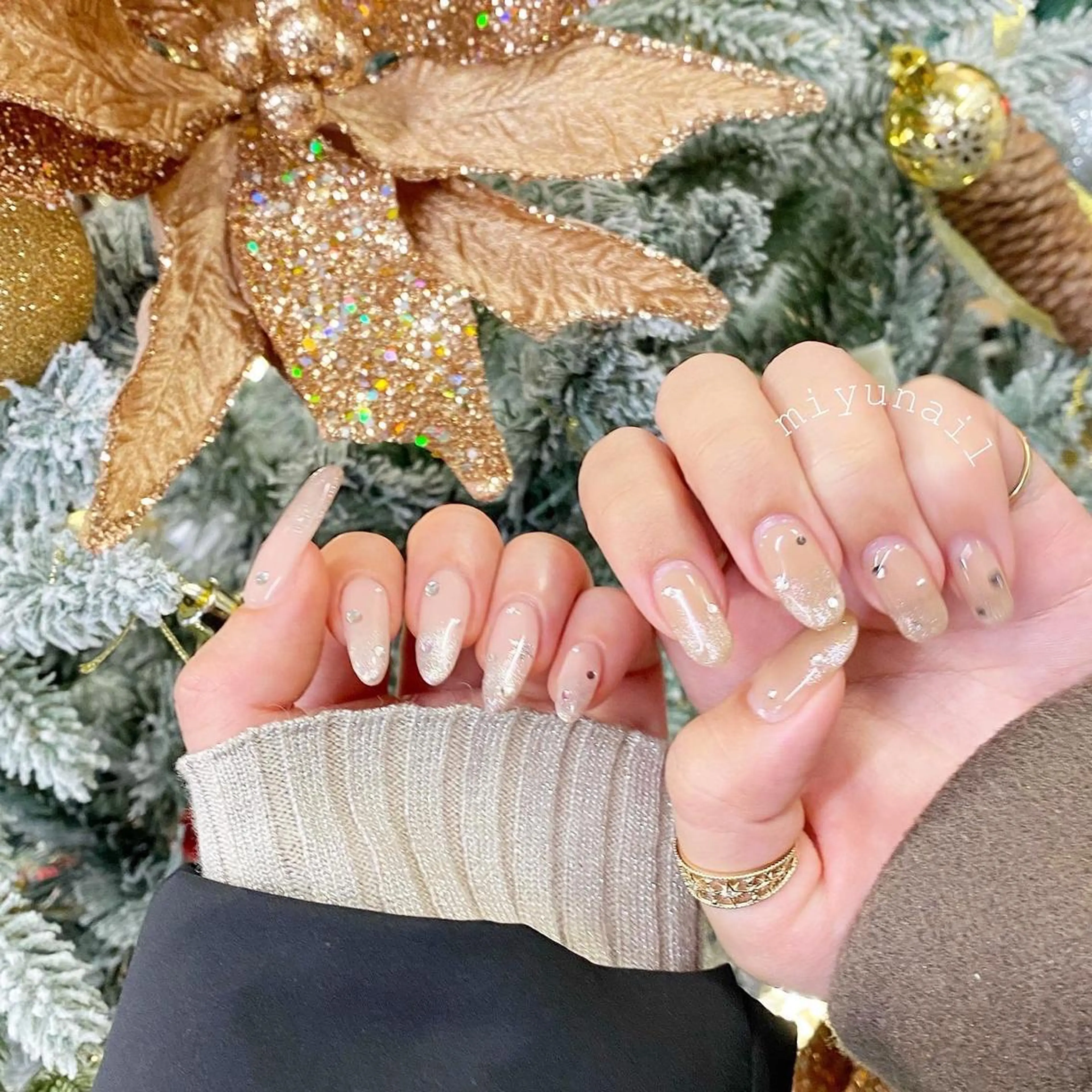 ネイル おそろいネイル 冬ネイル クリスマス oreo salon miyu 池袋のネイルデザイン